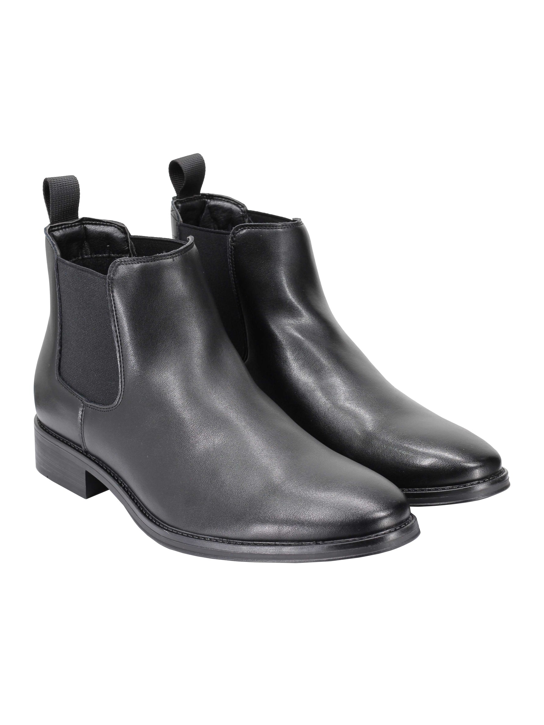 Chelsea Faux Leather Ankle Boots in black and brown