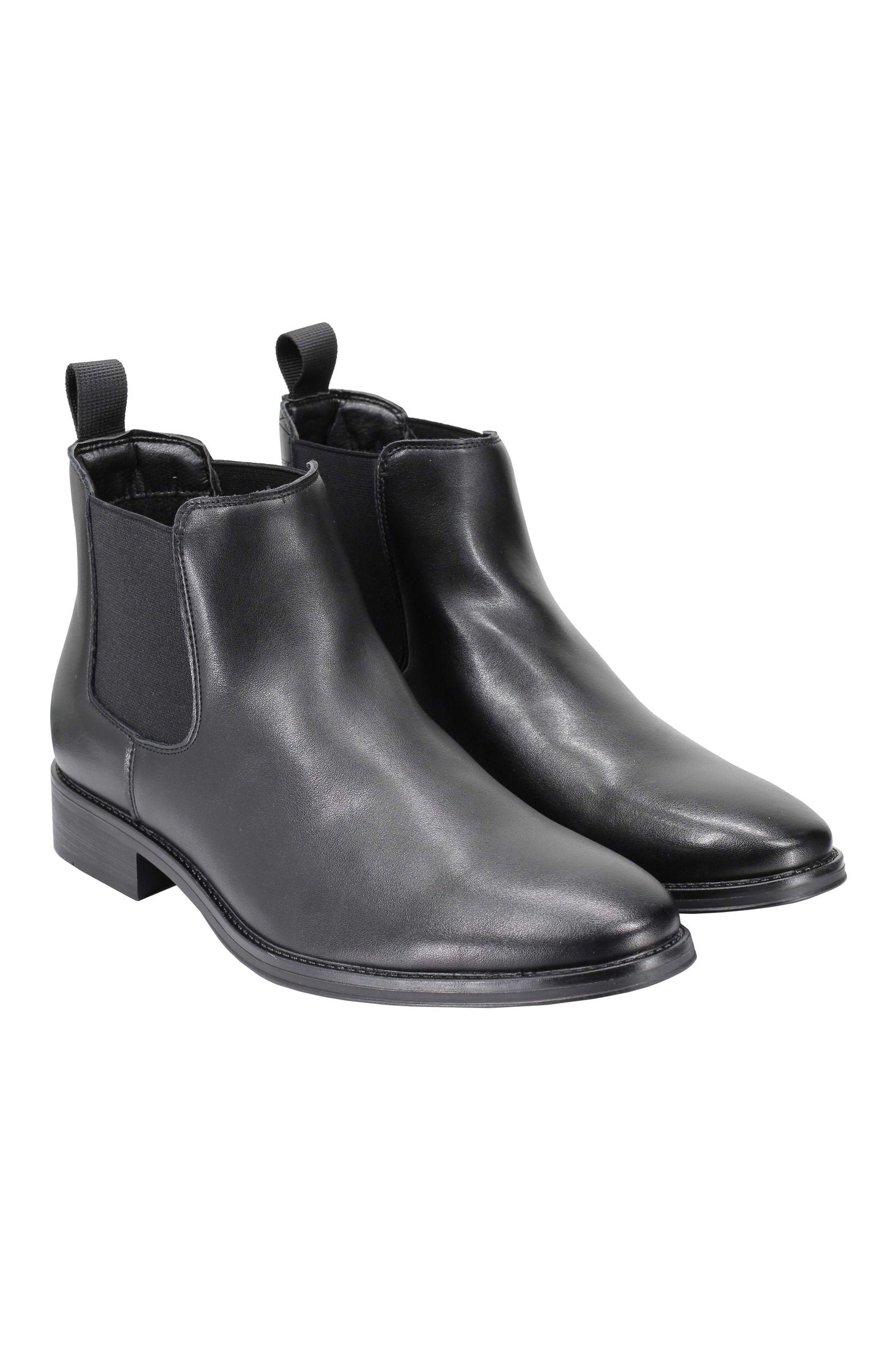Chelsea Faux Leather Ankle Boots in black and brown