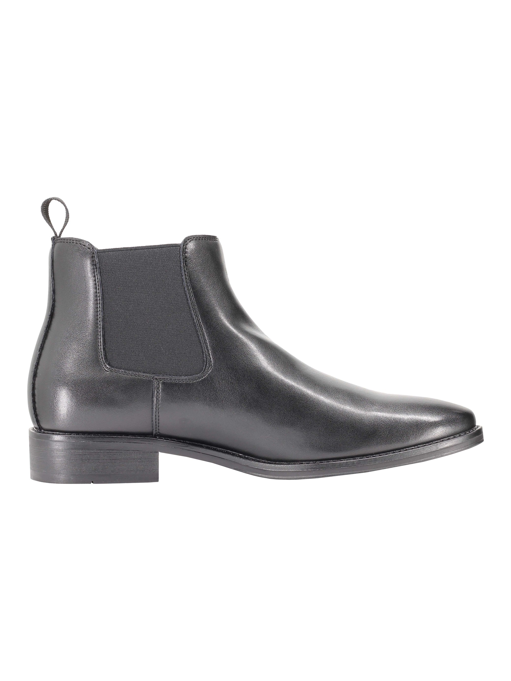 Chelsea Faux Leather Ankle Boots in black and brown