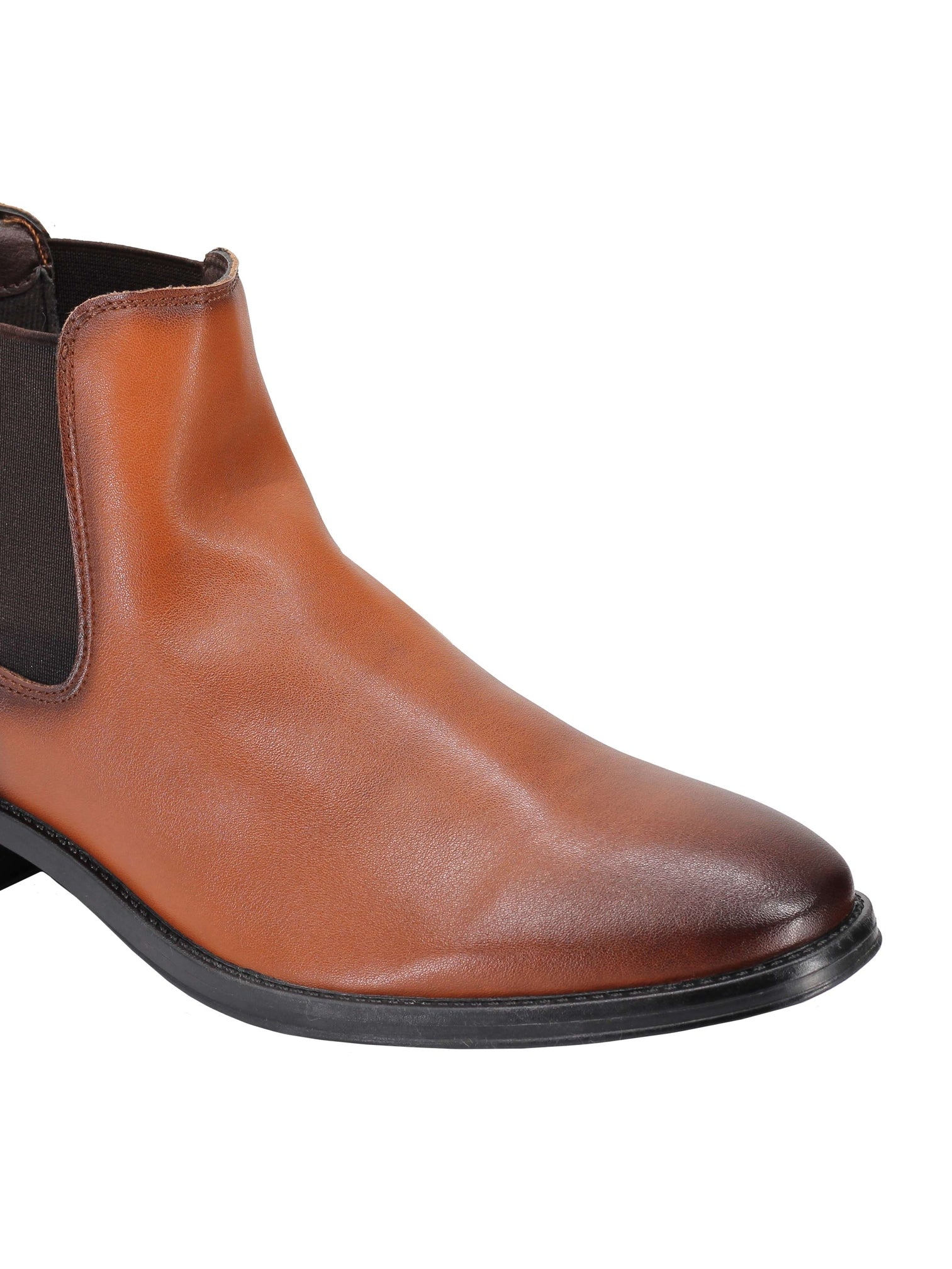 Chelsea Faux Leather Ankle Boots in black and brown