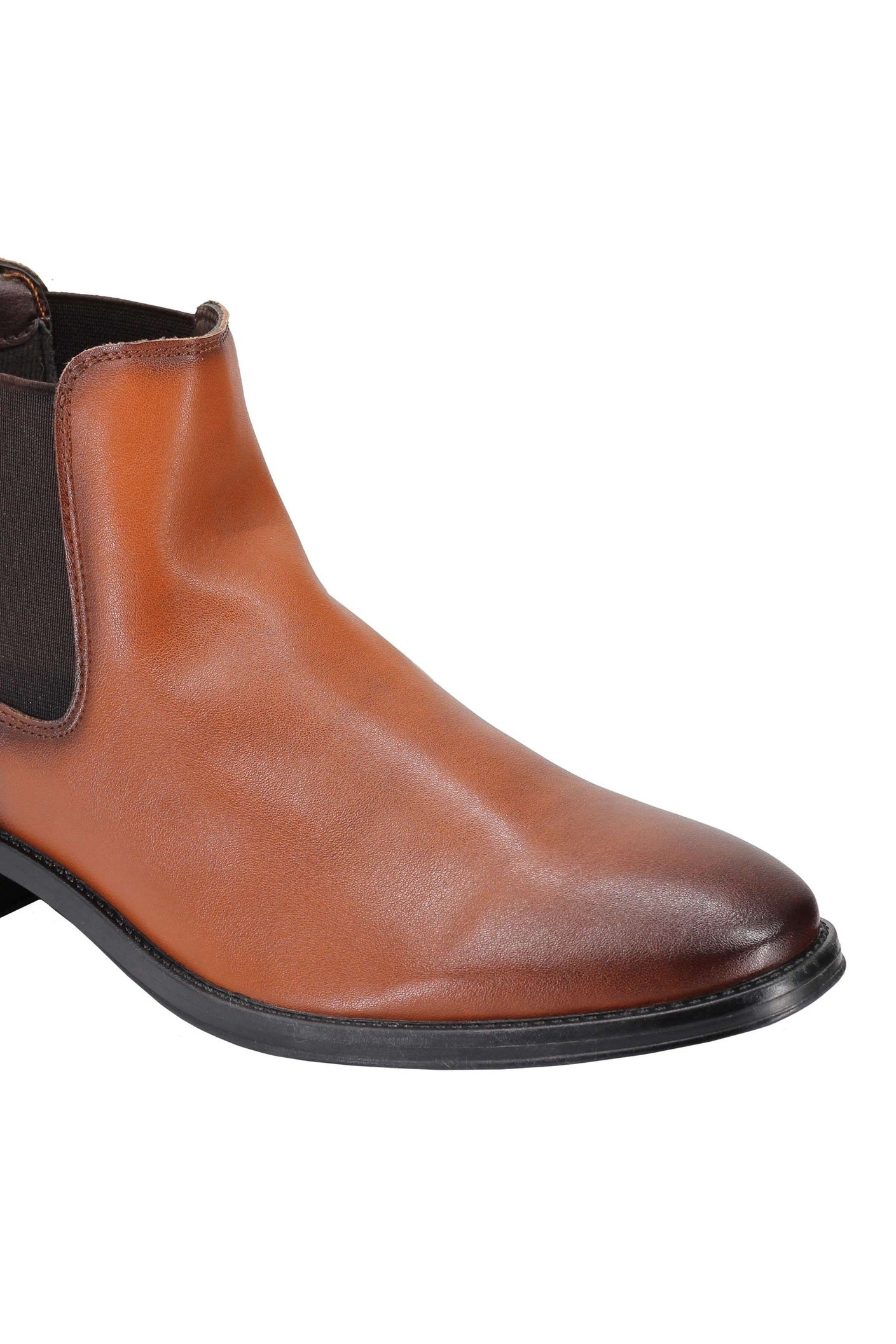 Chelsea Faux Leather Ankle Boots in black and brown