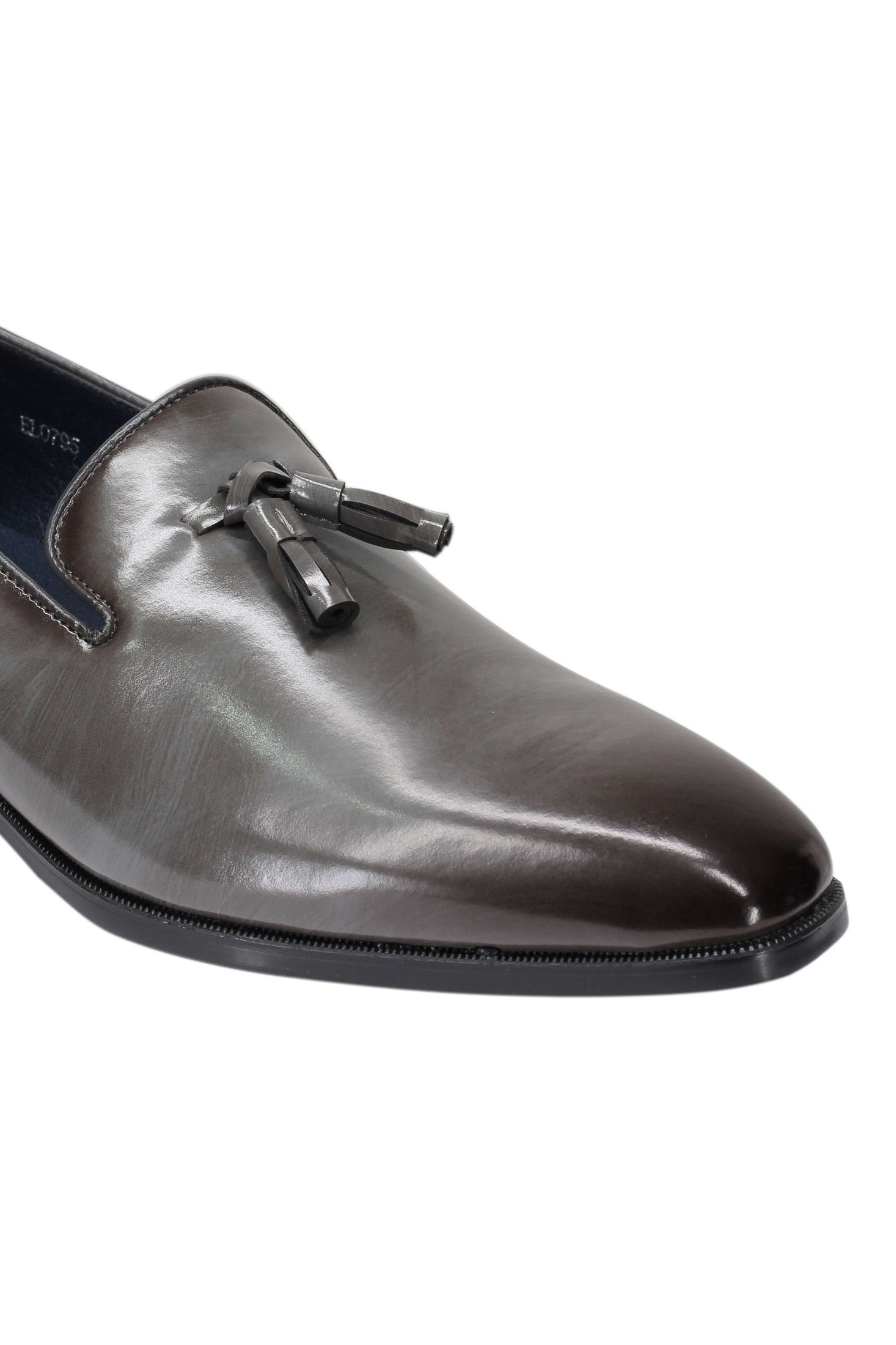 WHOLECUT FAUX LEATHER LOAFERS WITH TASSELS