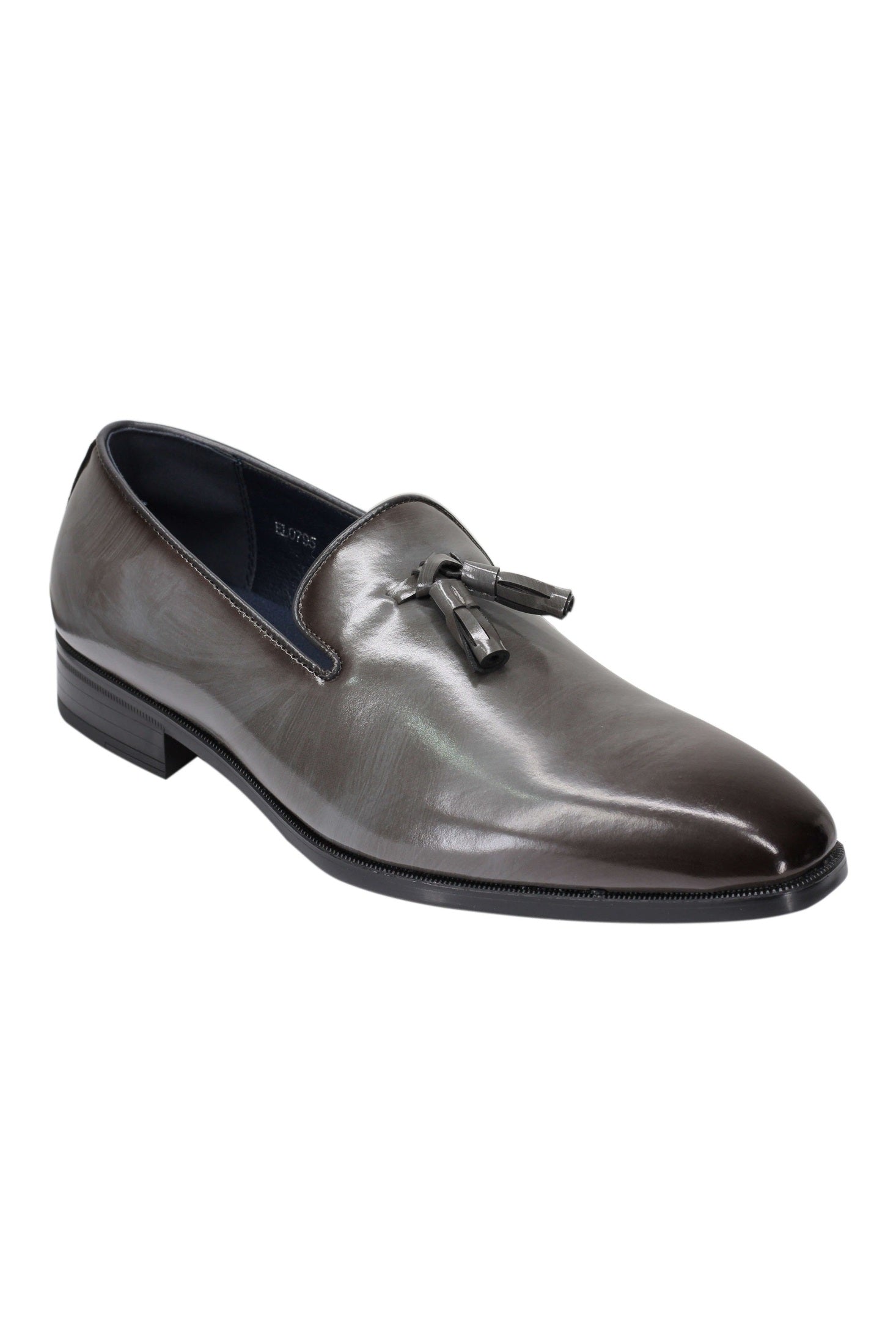 WHOLECUT FAUX LEATHER LOAFERS WITH TASSELS