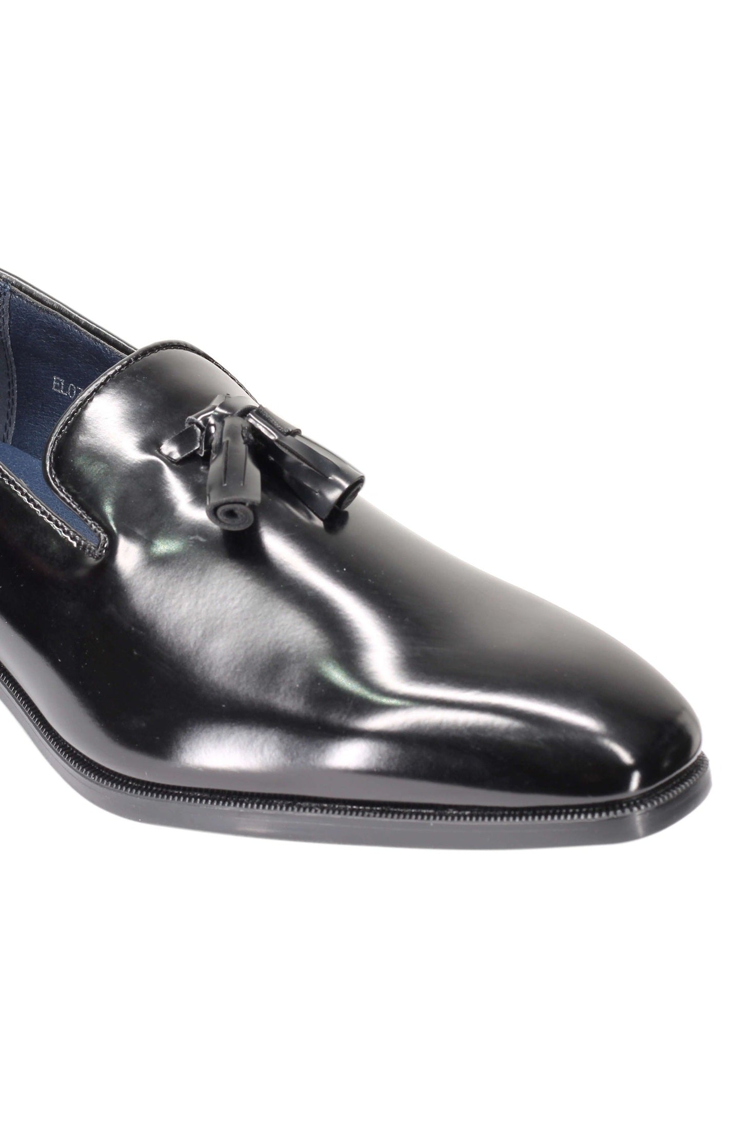 WHOLECUT FAUX LEATHER LOAFERS WITH TASSELS
