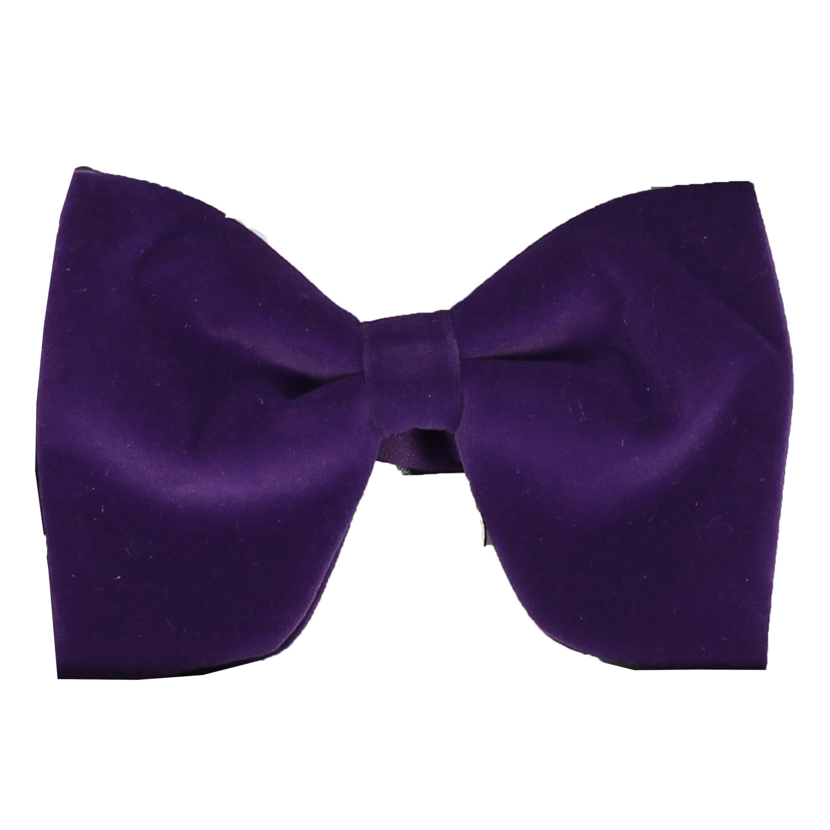 Mens Purple Velvet Bow Tie With Cufflink