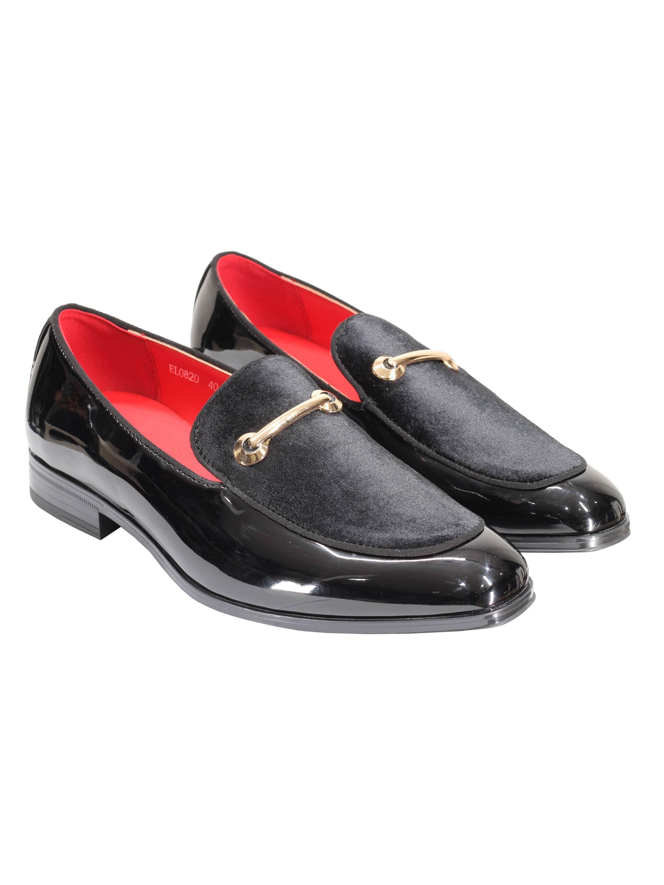SHINY VELVET LOAFERS WITH BUCKLE