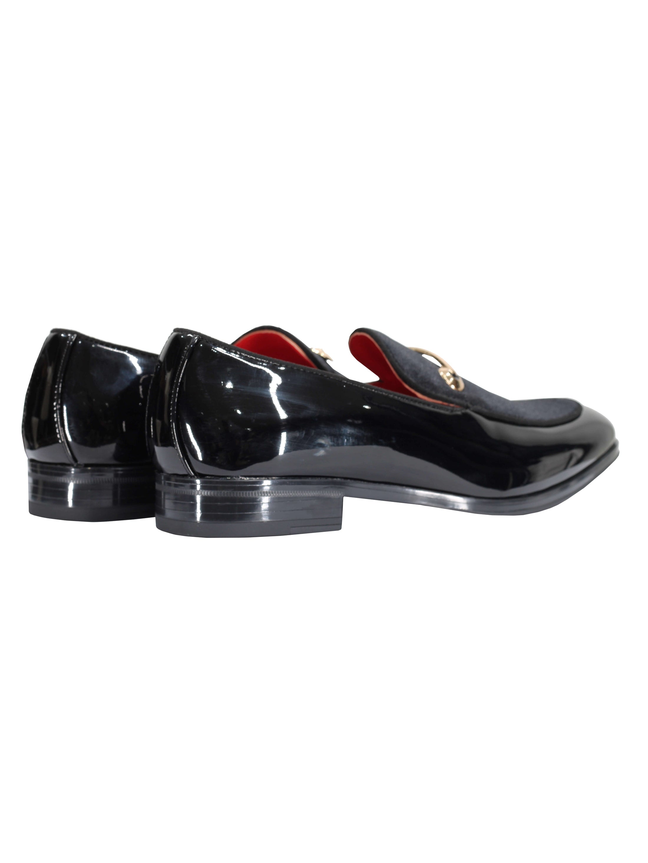 SHINY VELVET LOAFERS WITH BUCKLE