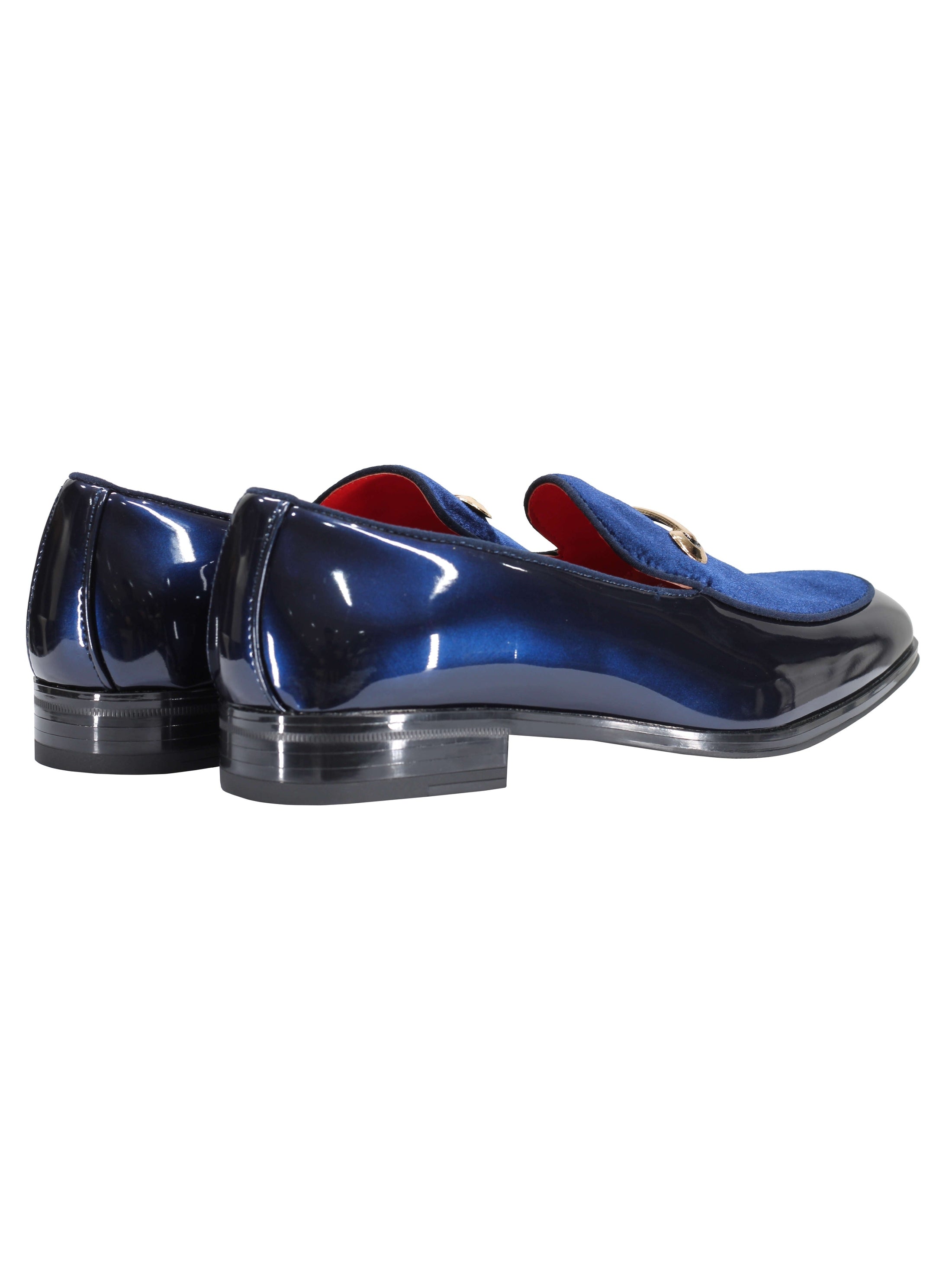 SHINY VELVET LOAFERS WITH BUCKLE