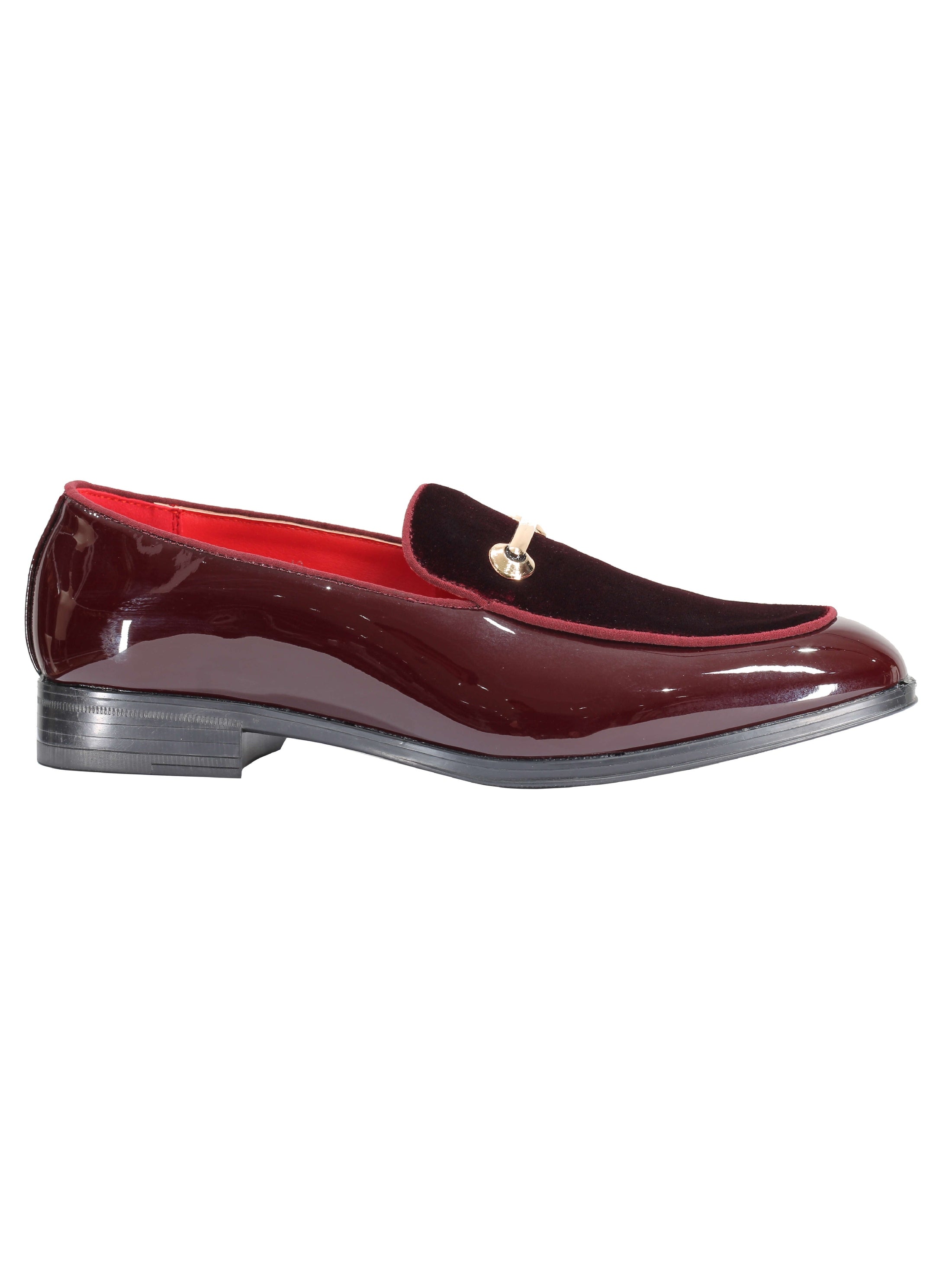 SHINY VELVET LOAFERS WITH BUCKLE