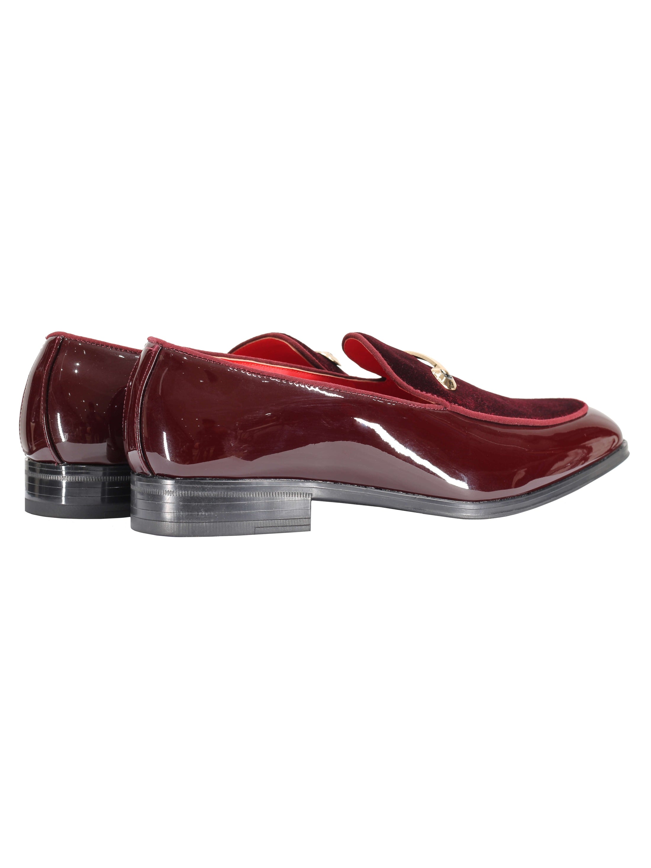 SHINY VELVET LOAFERS WITH BUCKLE