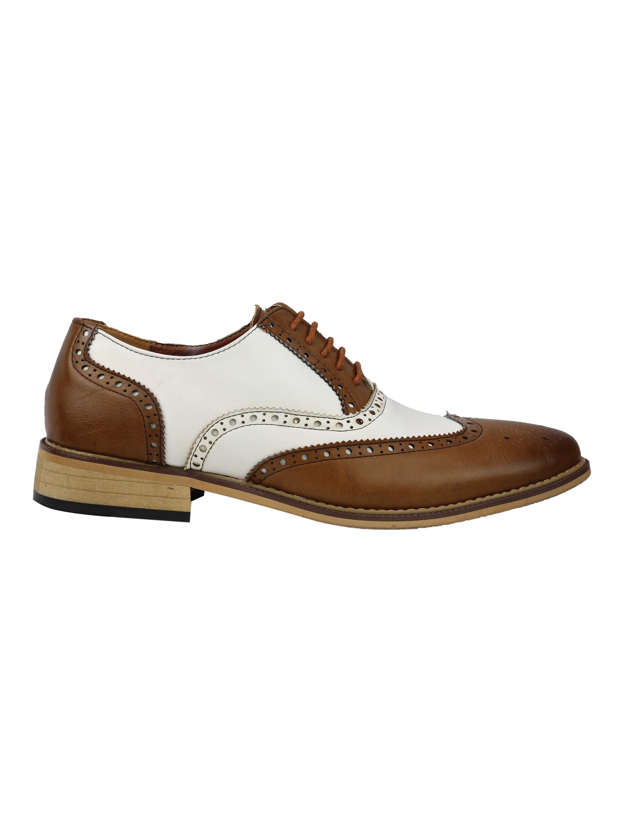 Mens Classic 2 Tone Brogue Lace Up Shoes In Wine