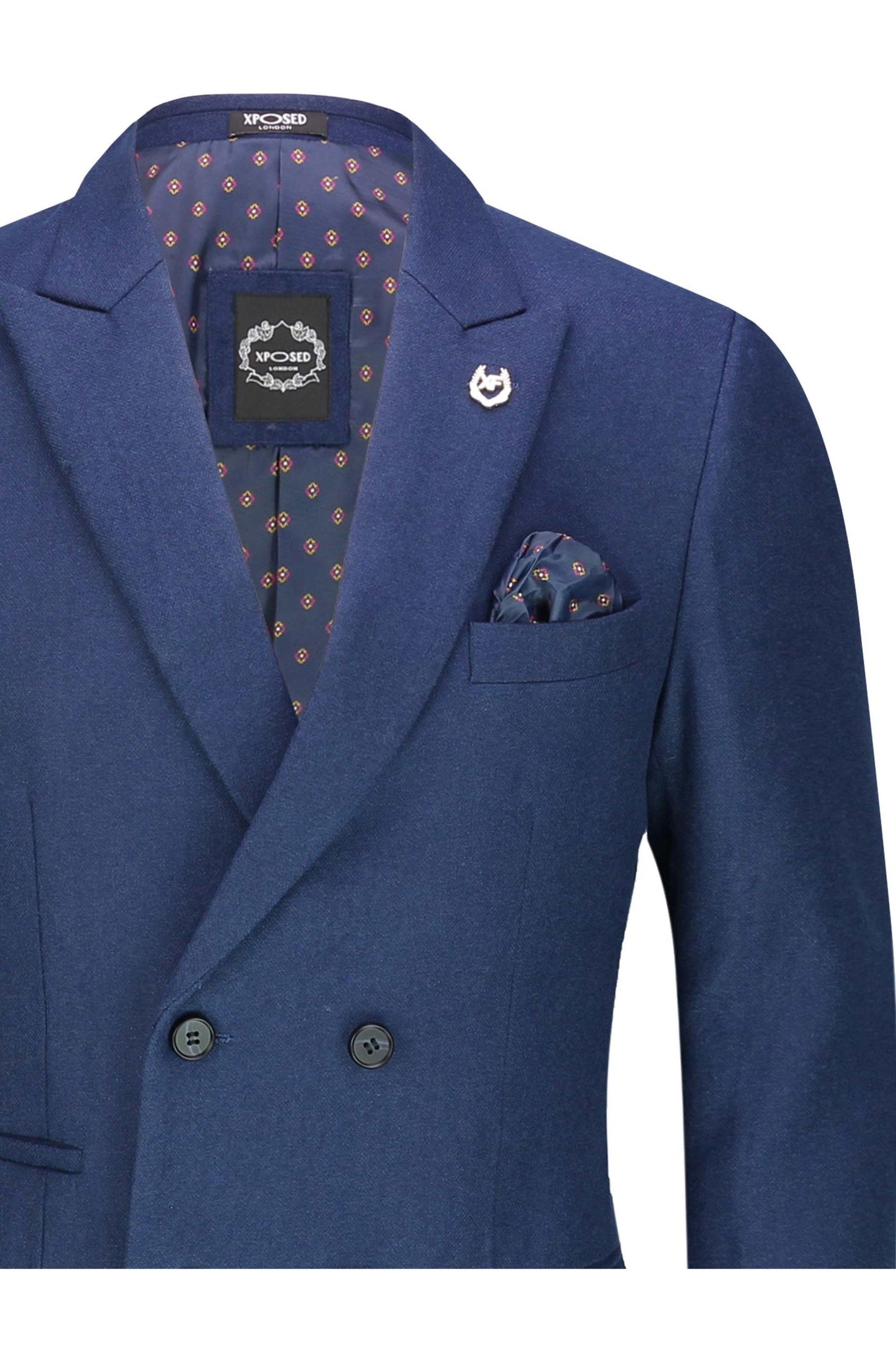 MARCO - DOUBLE BREASTED NAVY TWEED JACKET