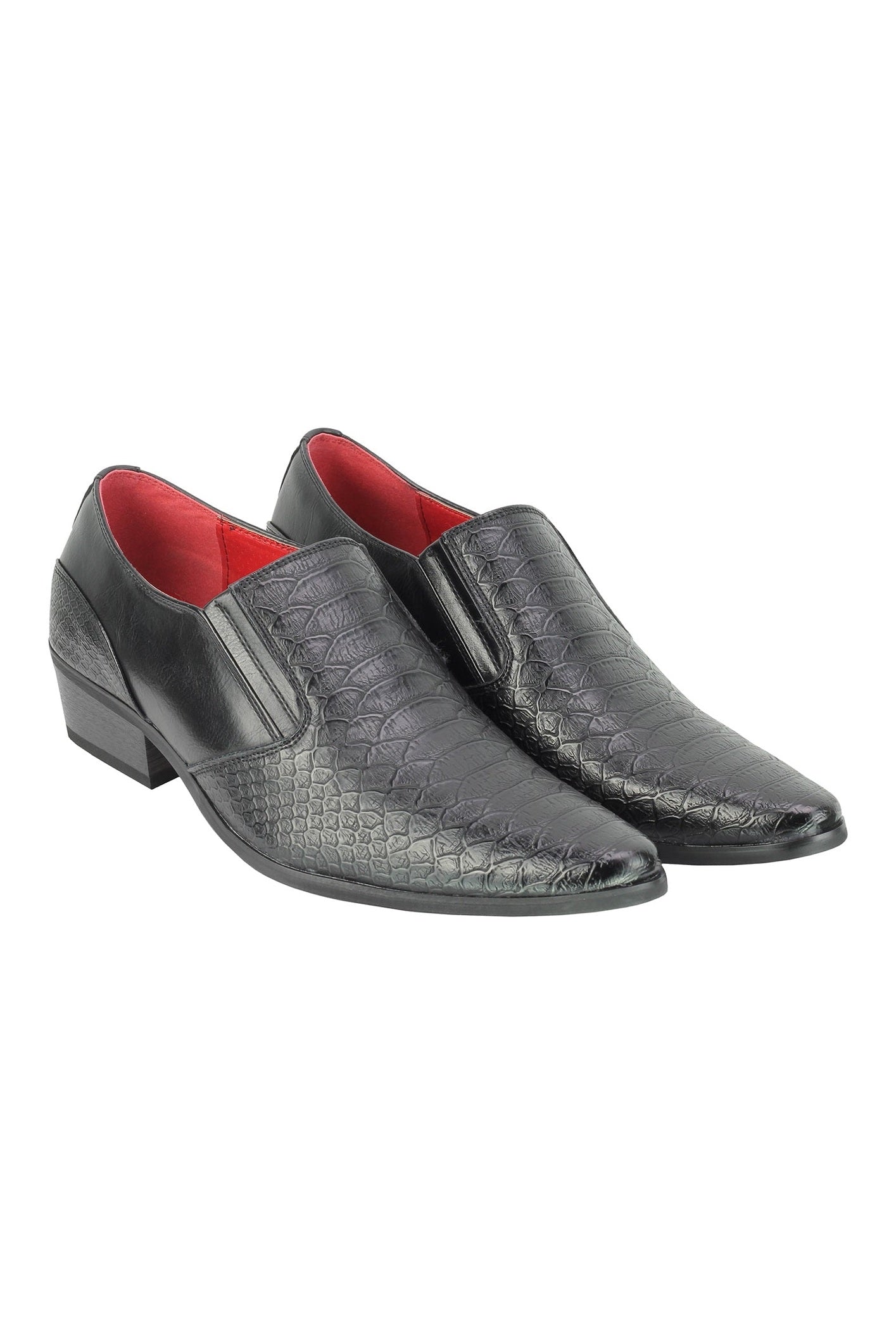 Mens Faux Leather Emboss Loafers