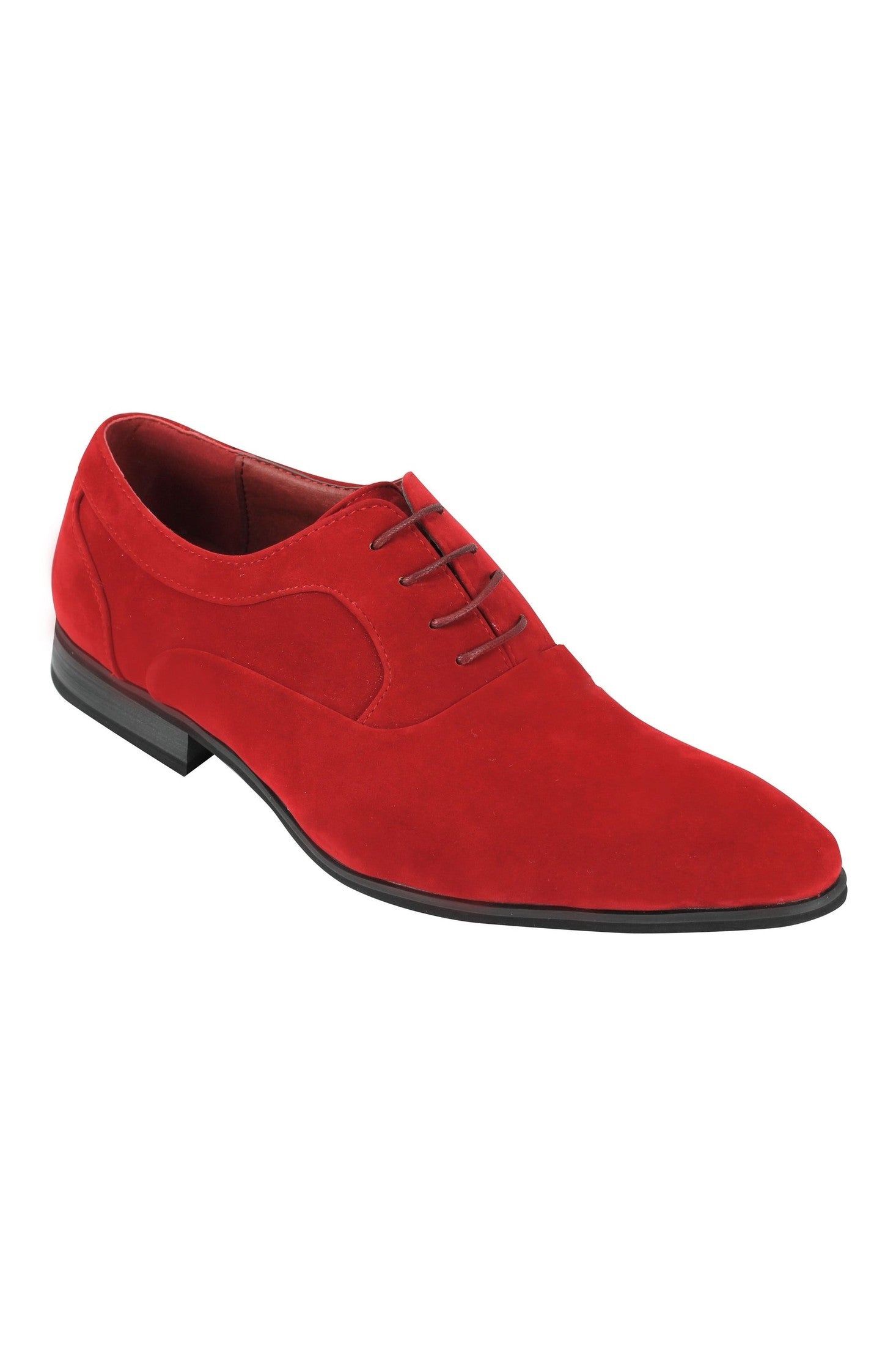 RED FAUX LEATHER LACE-UPS SHOES