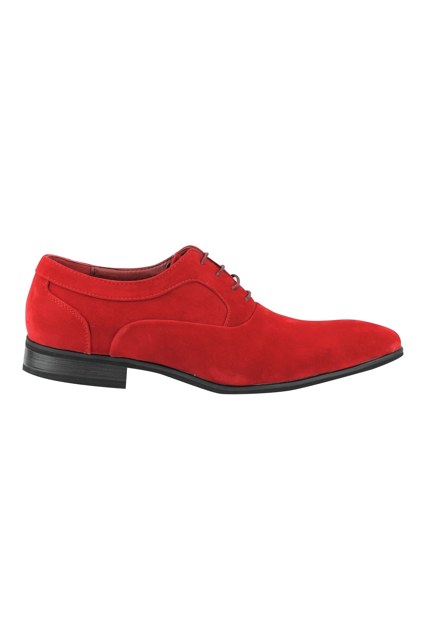 RED FAUX LEATHER LACE-UPS SHOES
