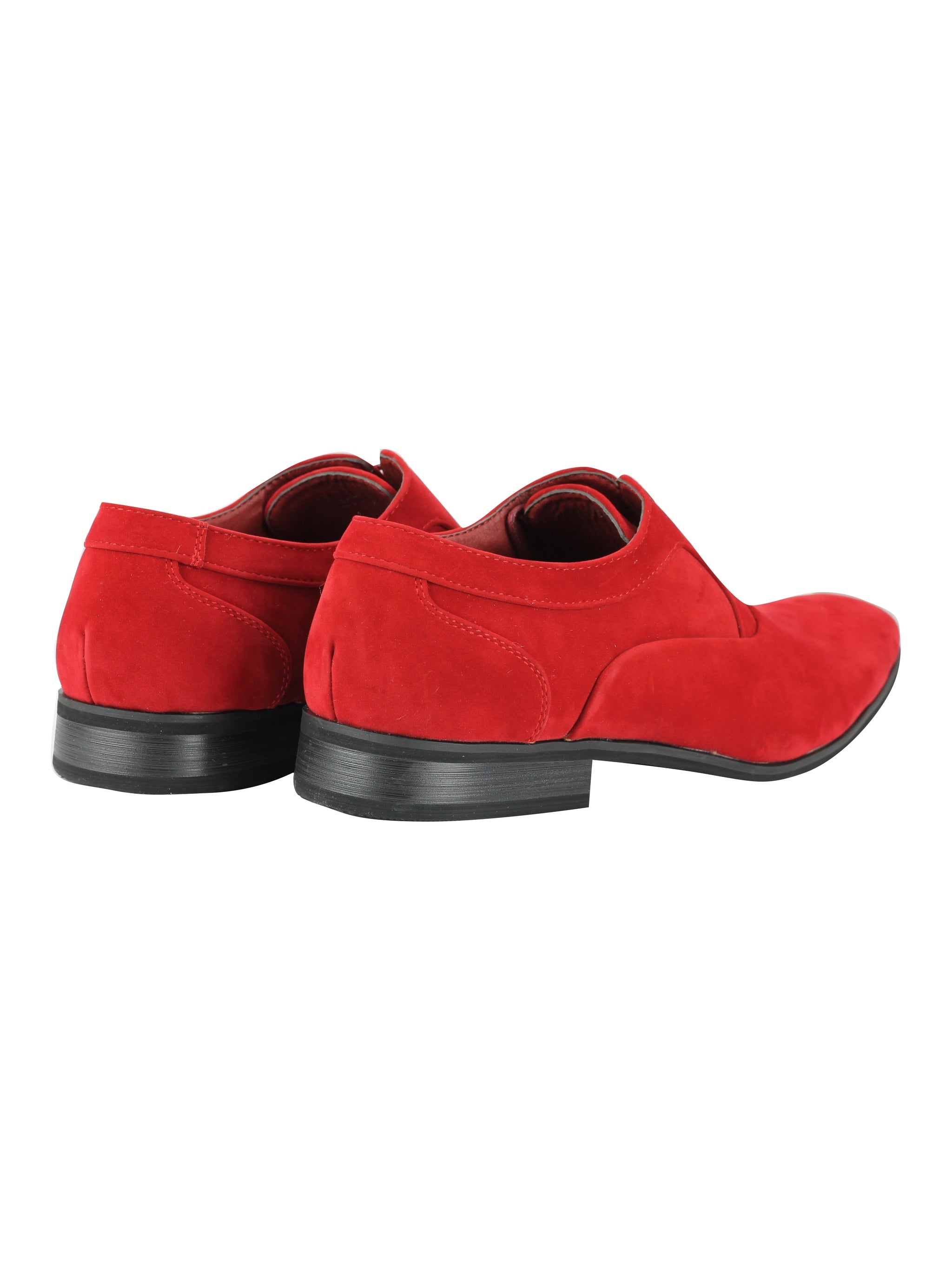 RED FAUX LEATHER LACE-UPS SHOES
