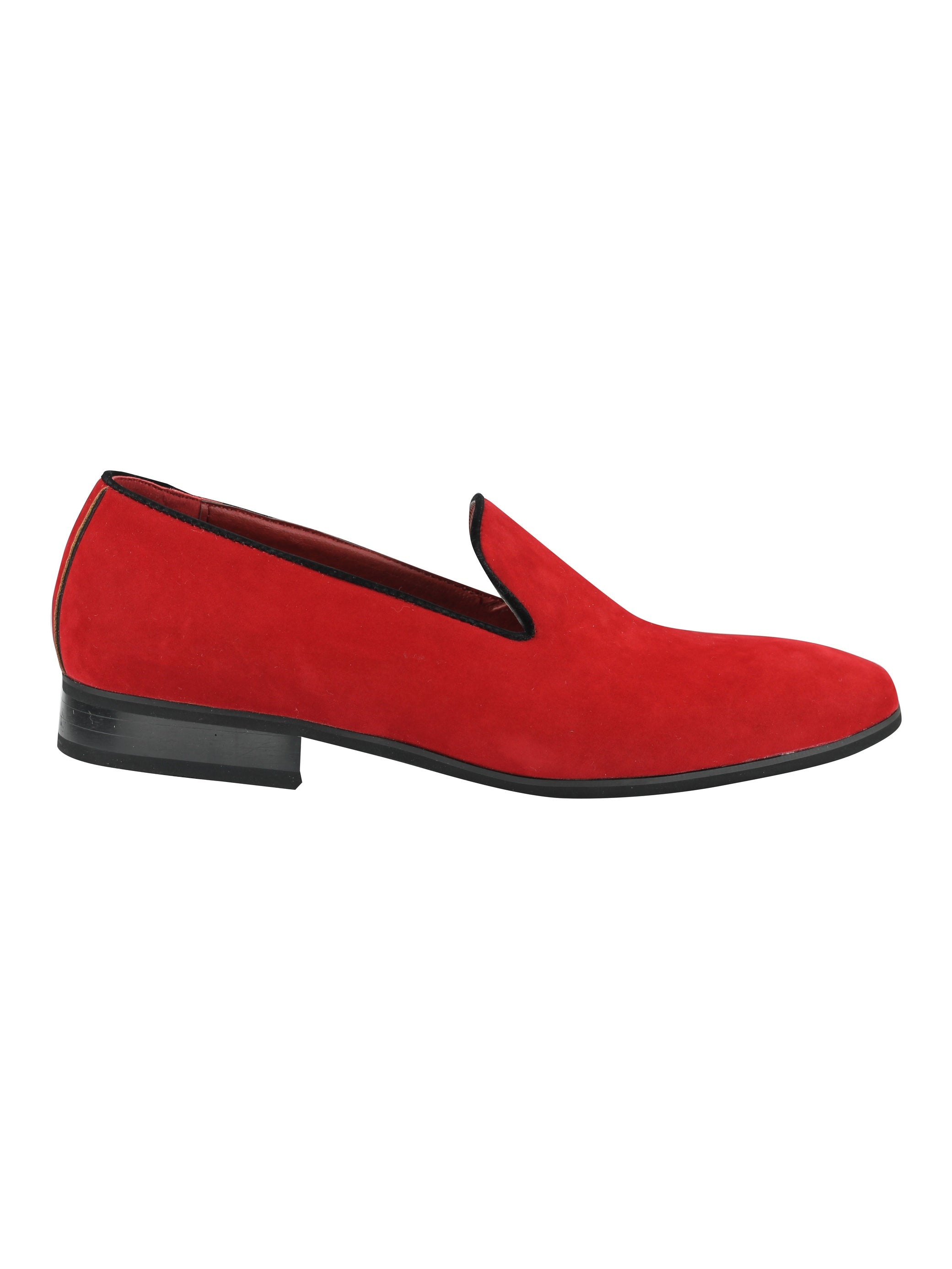 Suede Leather Slip On Red Shoes