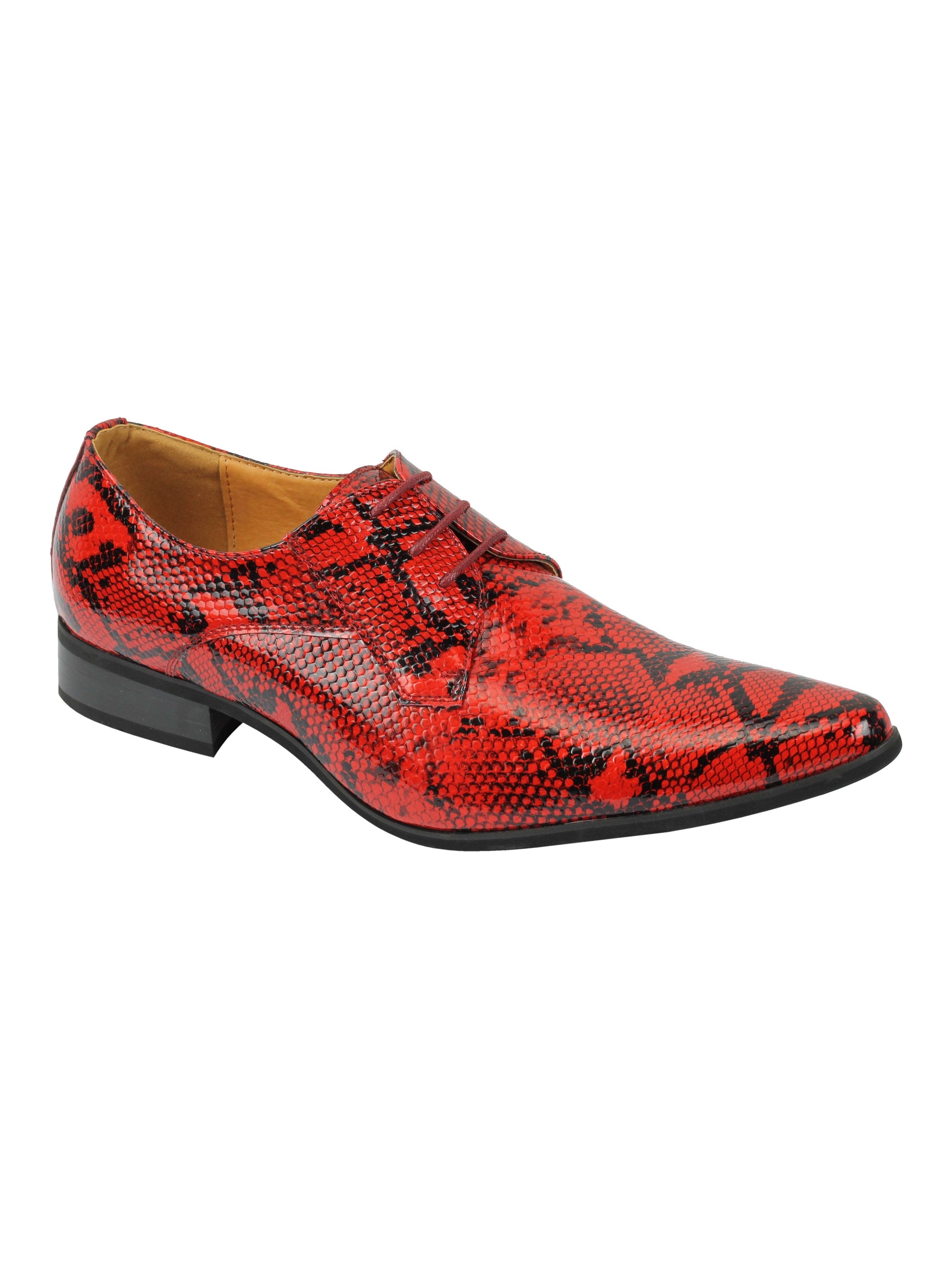 SHINY PATENT FAUX LEATHER SHOES IN RED