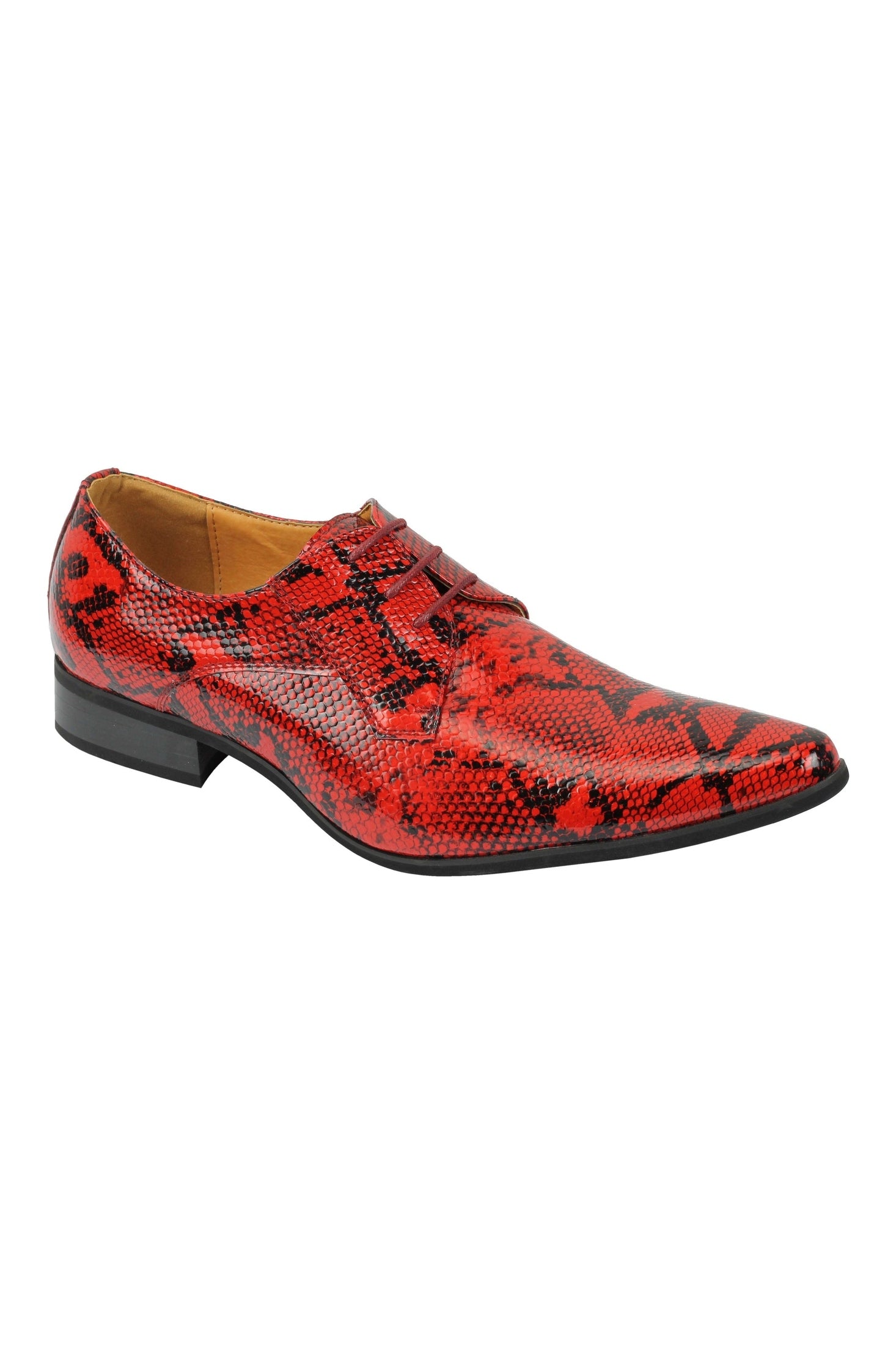 SHINY PATENT FAUX LEATHER SHOES IN RED