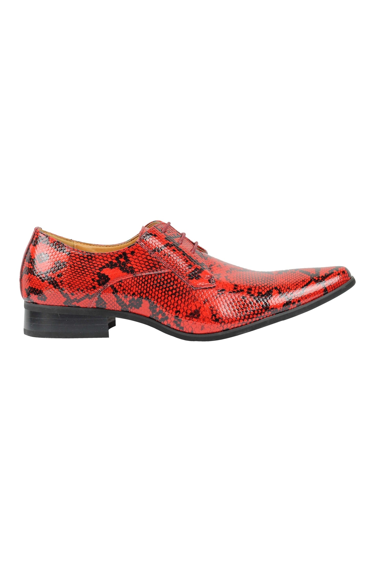 SHINY PATENT FAUX LEATHER SHOES IN RED