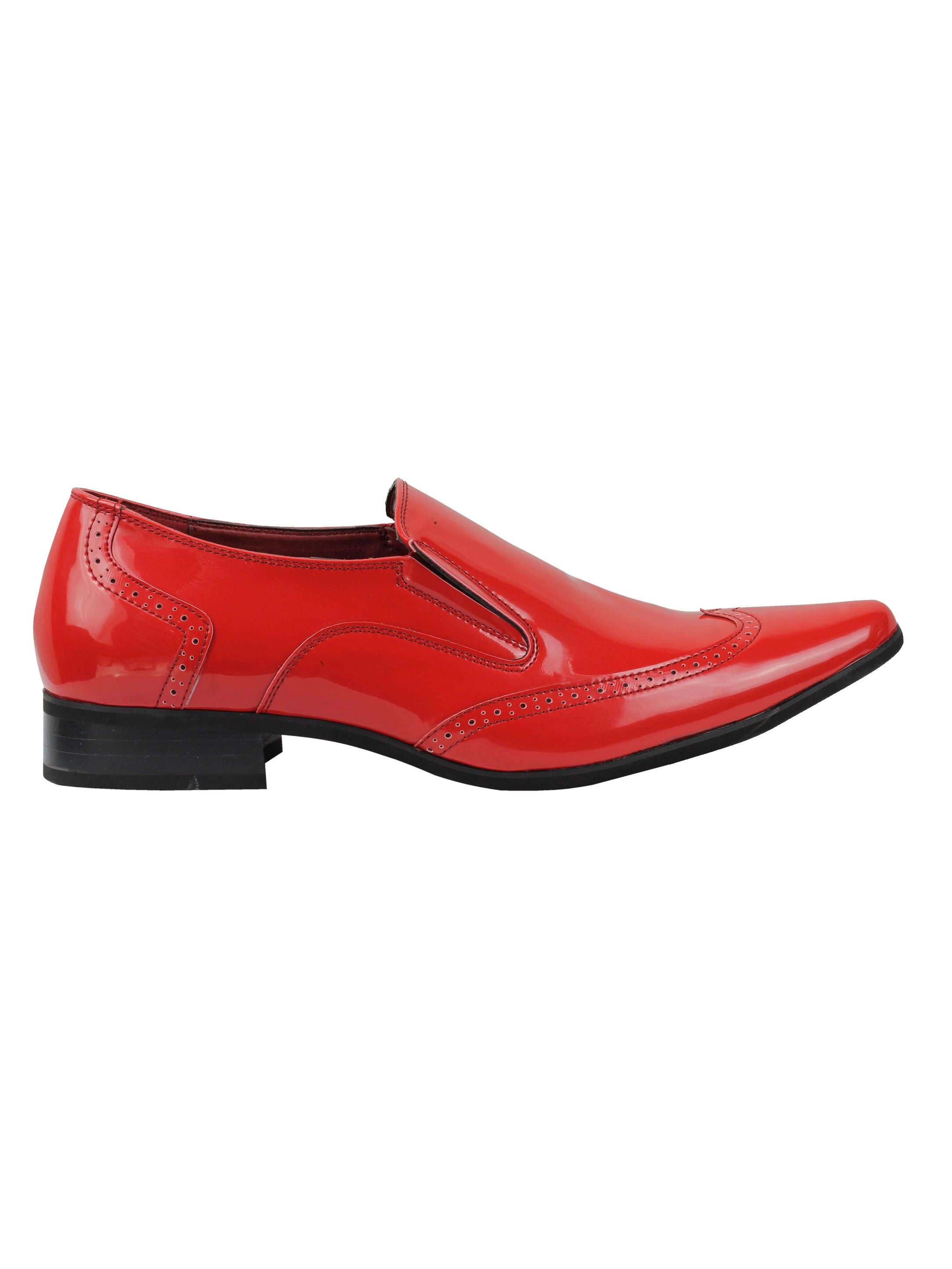 Shiny Faux Leather Red Loafers