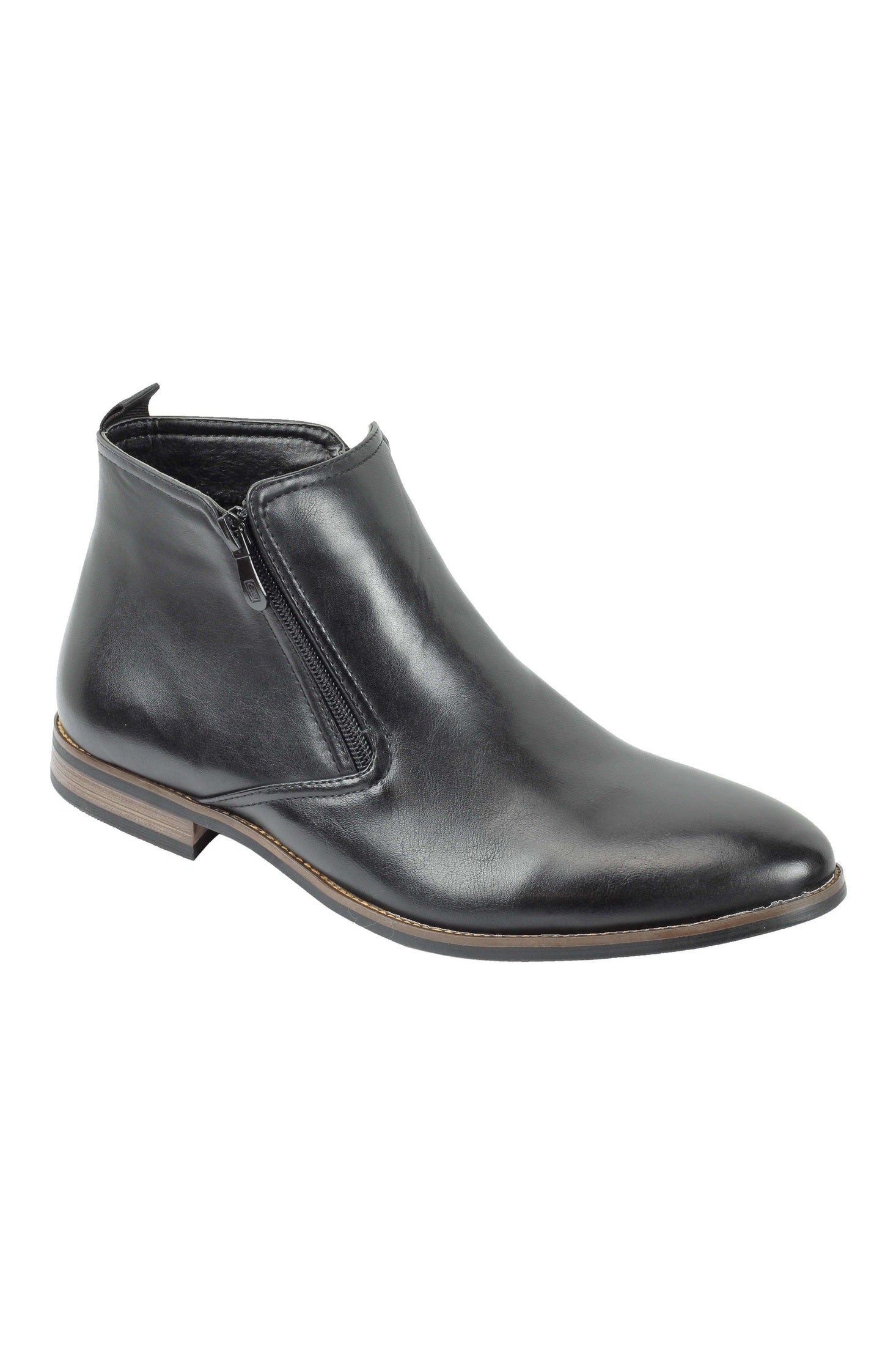 FAUX LEATHER CHELSEA BOOTS LOW ANKLE IN BLACK