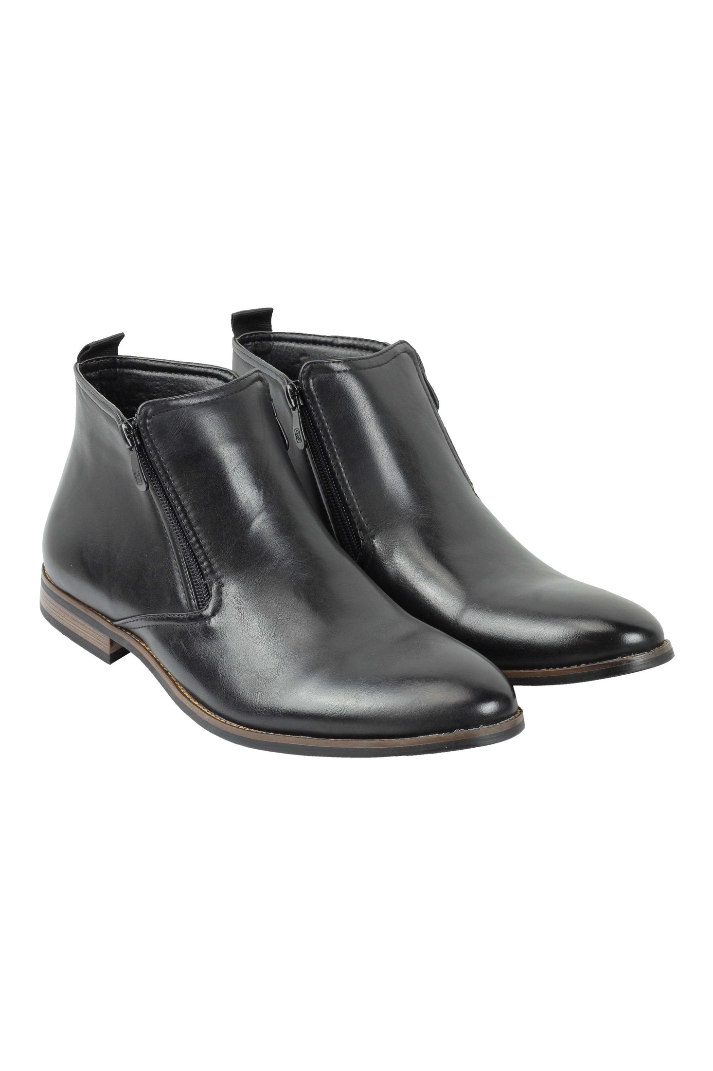 FAUX LEATHER CHELSEA BOOTS LOW ANKLE IN BLACK