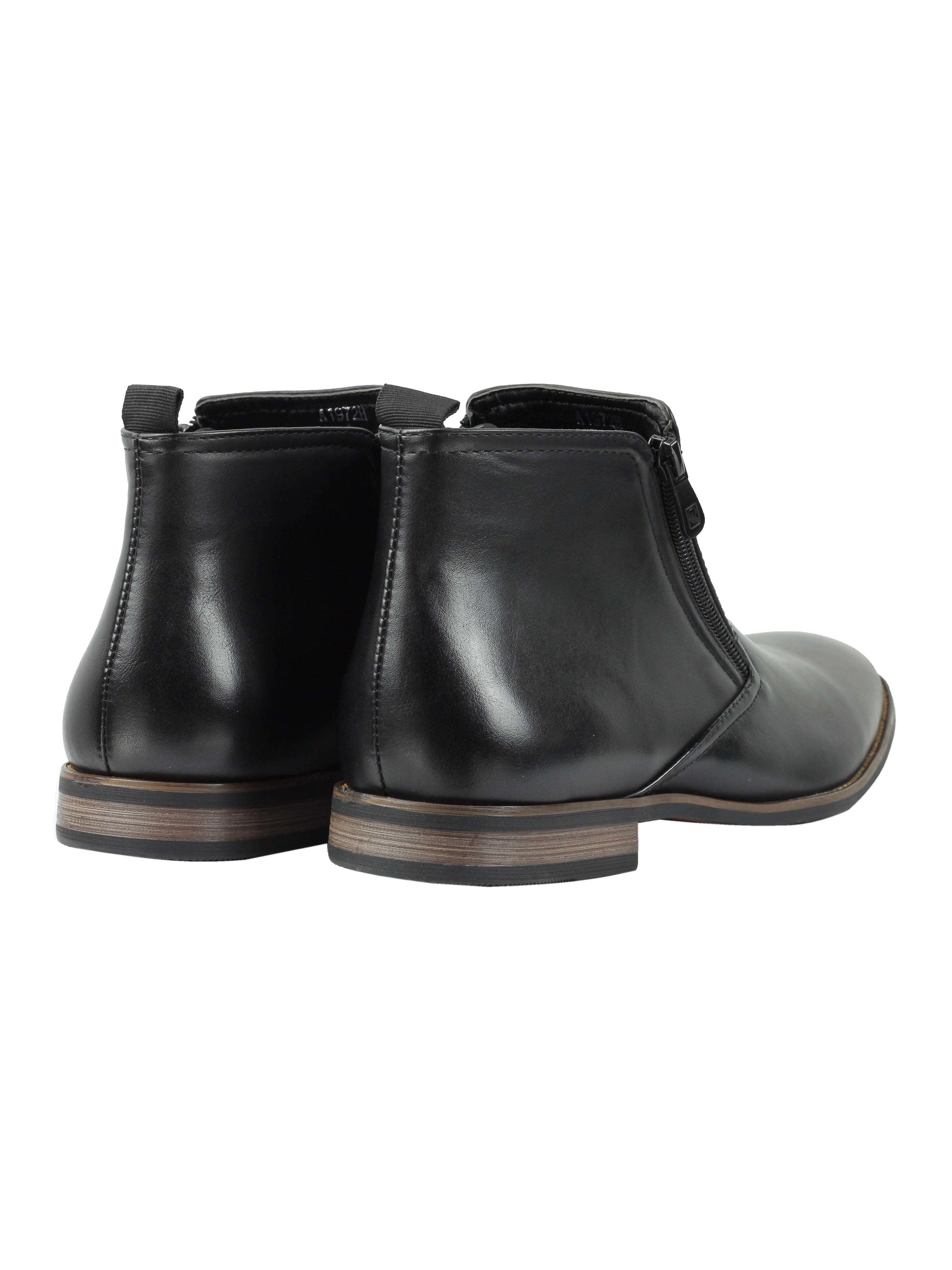 FAUX LEATHER CHELSEA BOOTS LOW ANKLE IN BLACK
