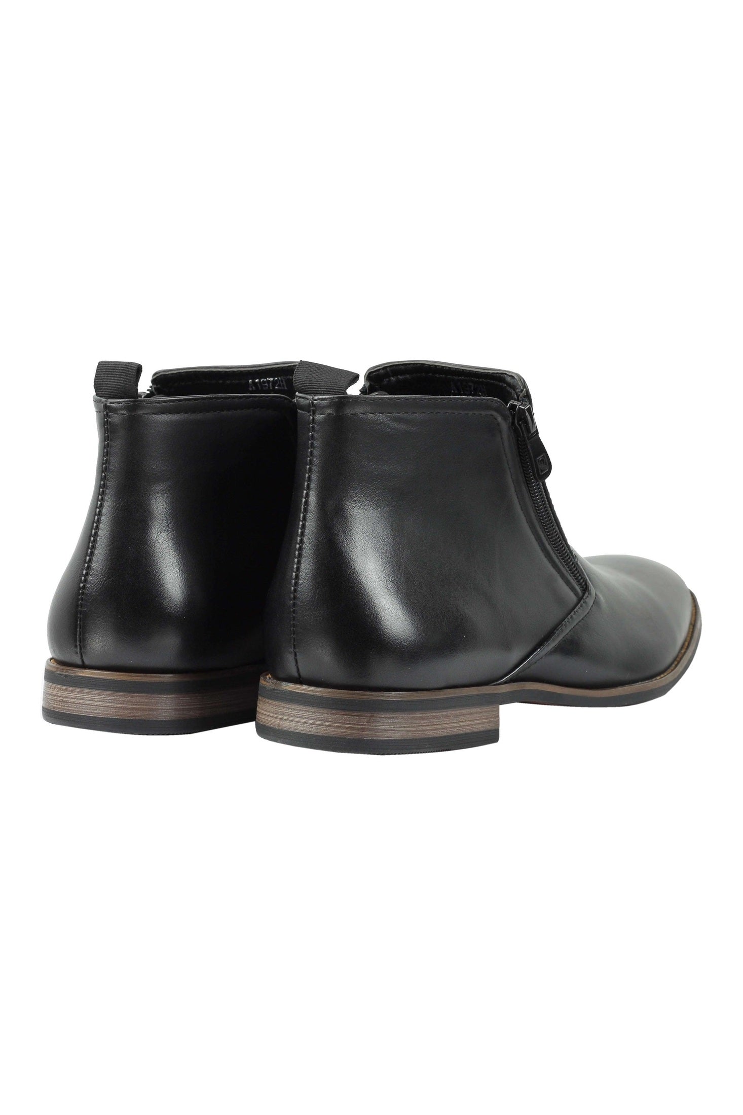 FAUX LEATHER CHELSEA BOOTS LOW ANKLE IN BLACK