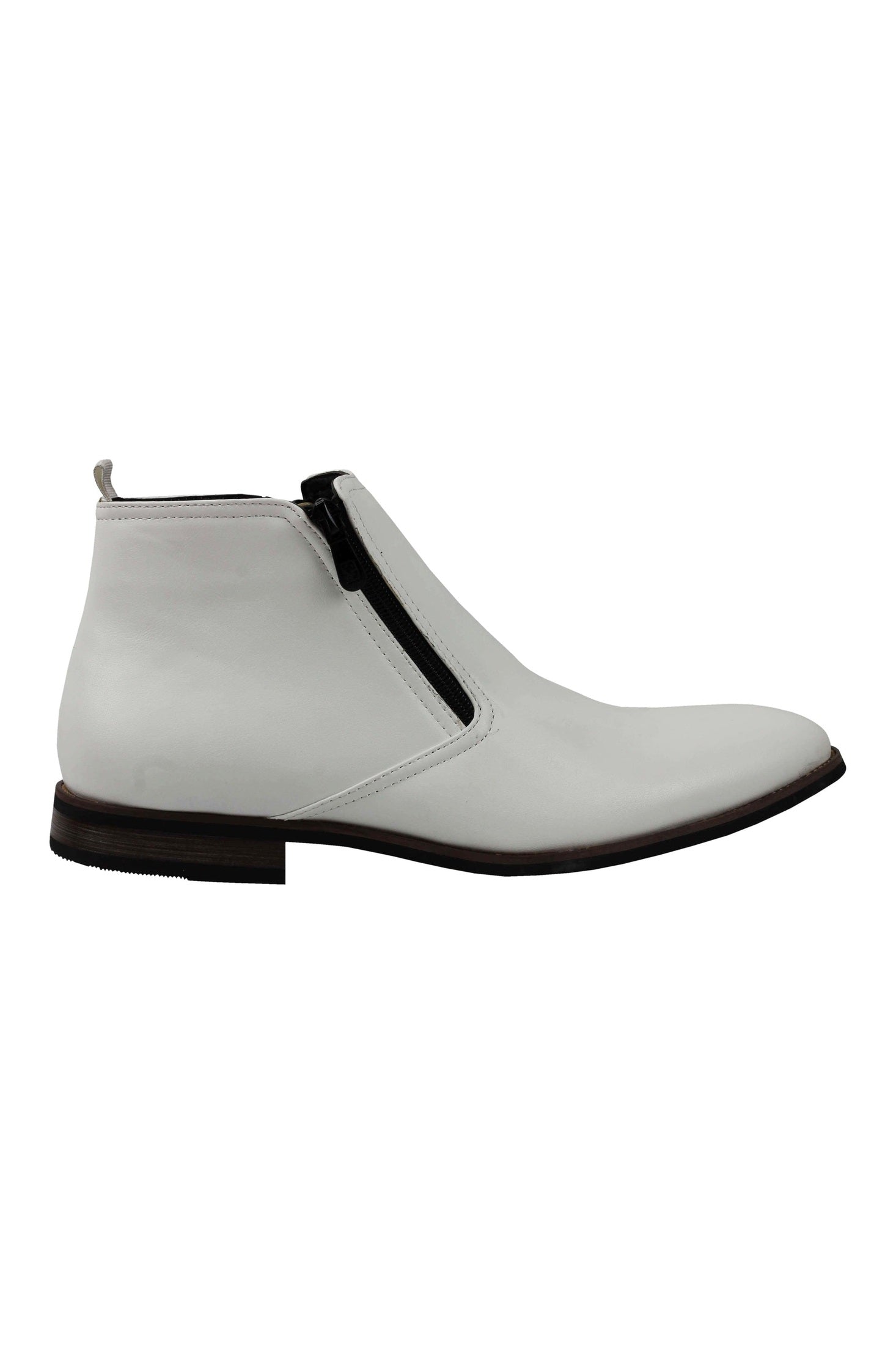 FAUX LEATHER CHELSEA BOOTS LOW ANKLE IN WHITE