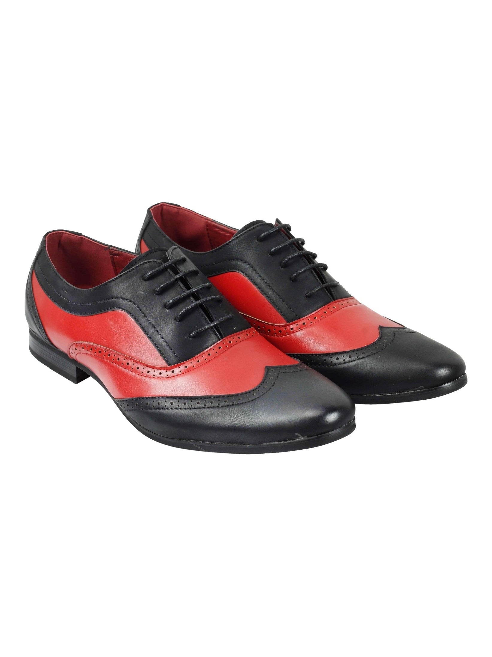 FAUX LEATHER 2 TONE BROGUE LACE UP SHOES