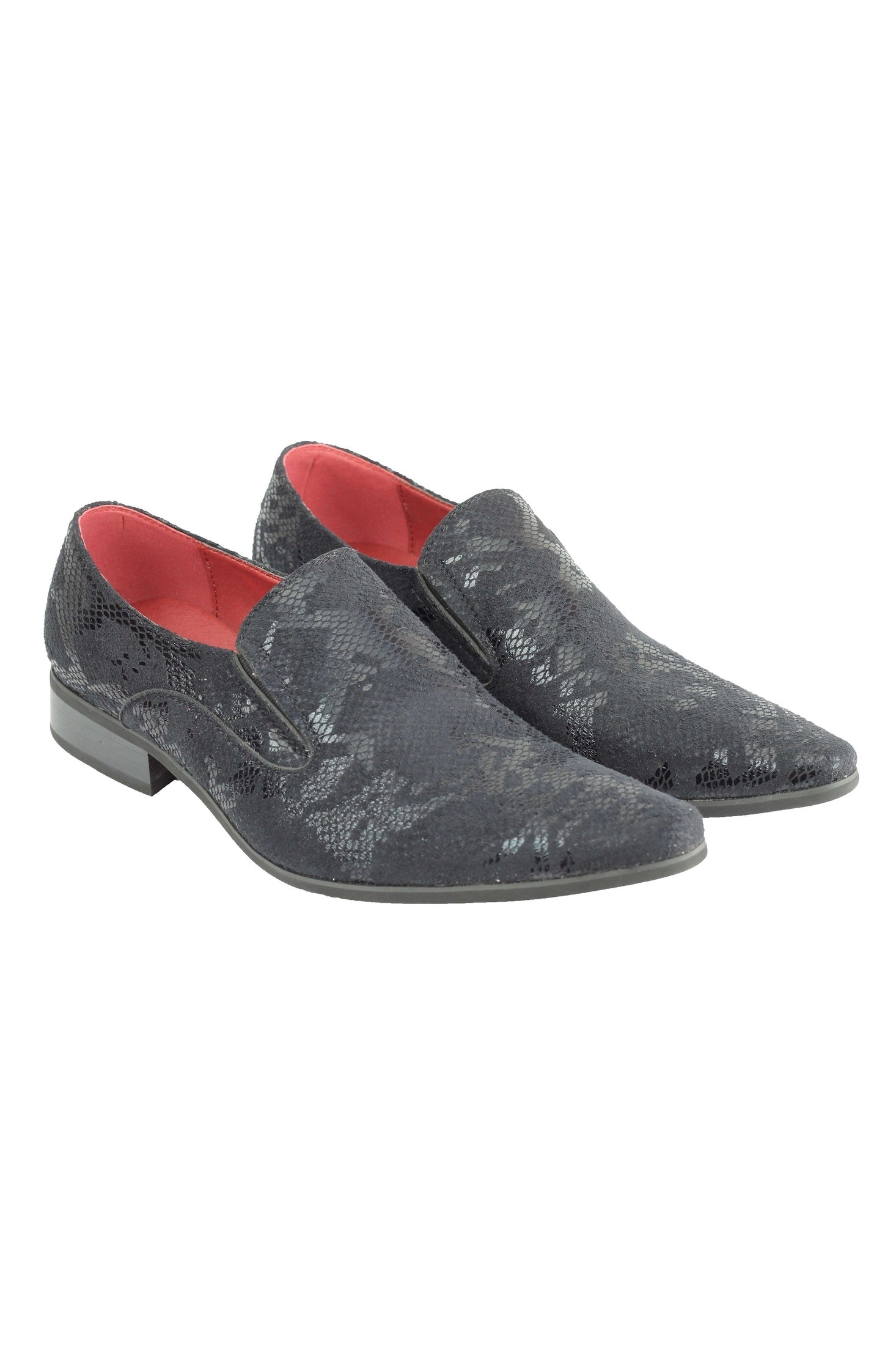 FAUX LEATHER LINED METALLIC PRINT LOAFERS
