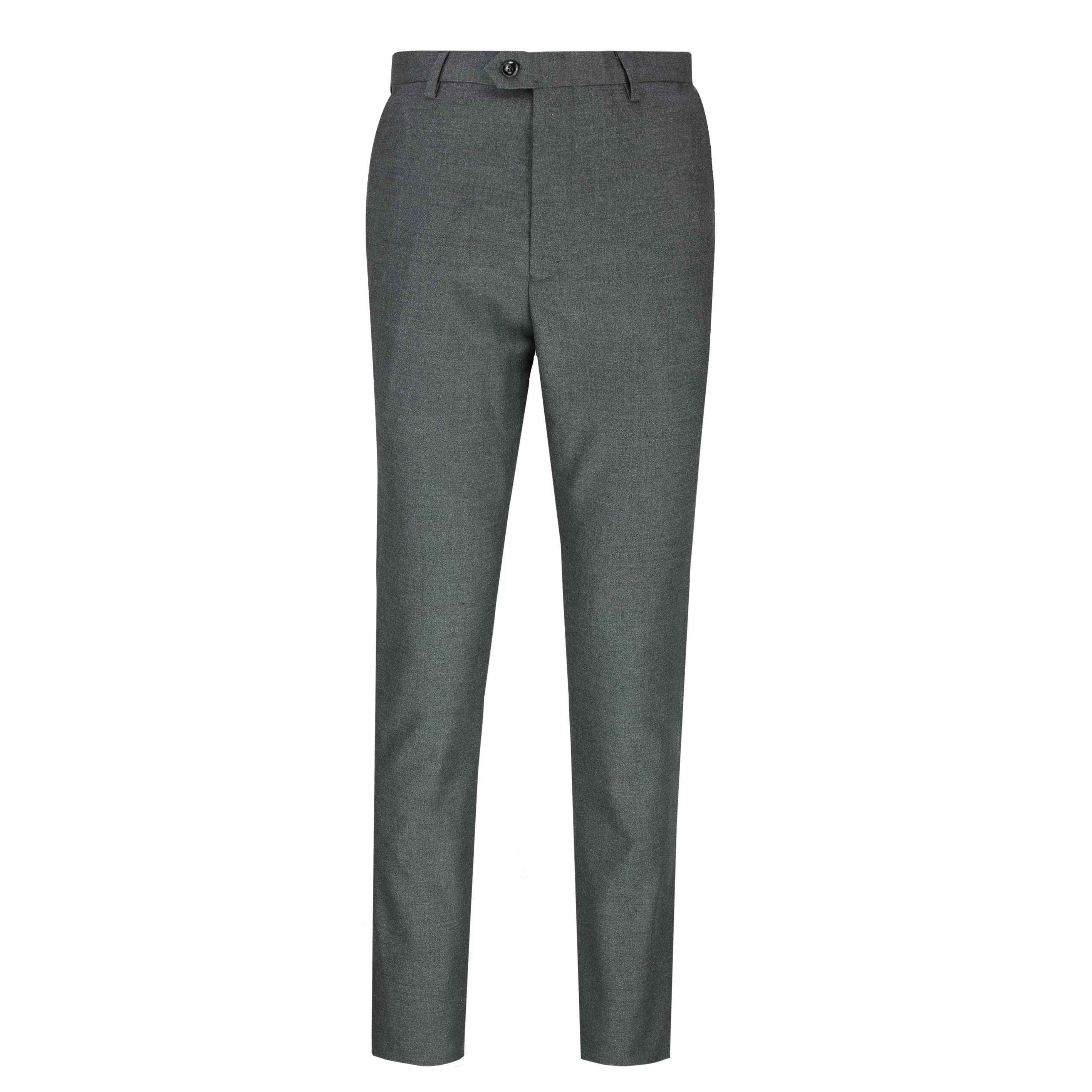 Mens Classic Charcoal Smart Retro Tailor Fit Trouser