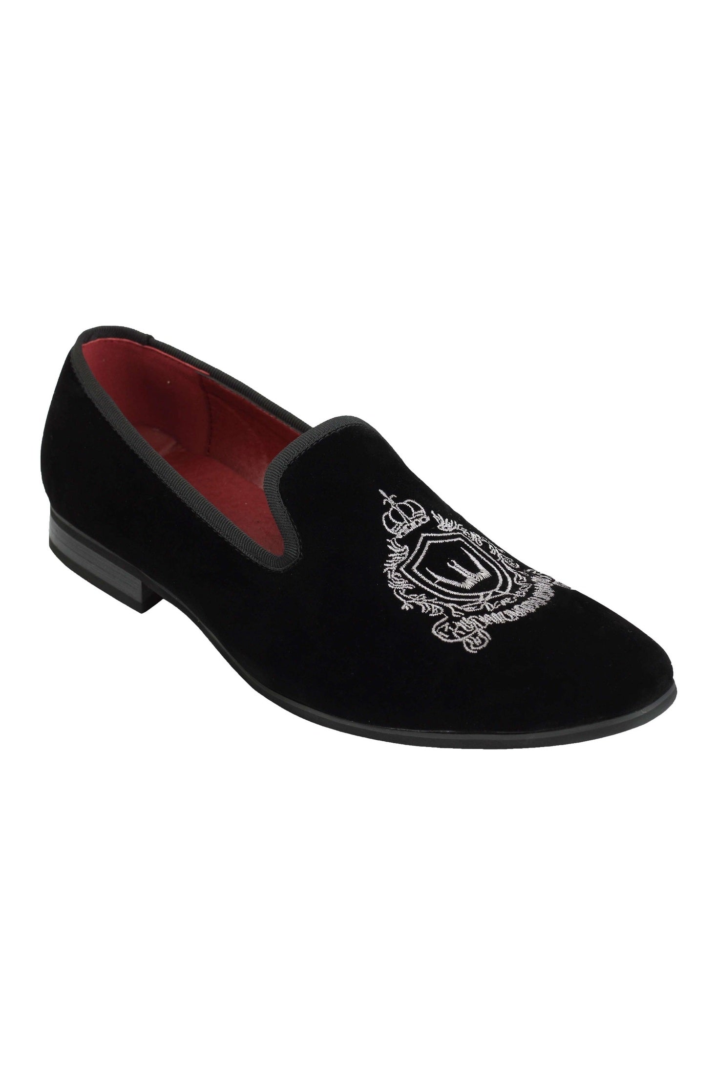 FAUX VELVET EMBROIDERY SUEDE LEATHER LOAFERS