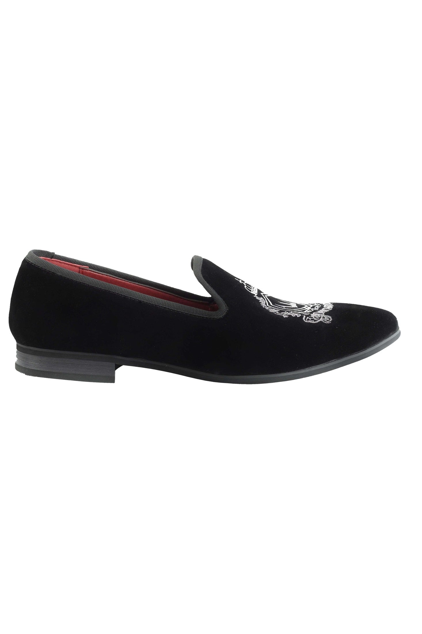 FAUX VELVET EMBROIDERY SUEDE LEATHER LOAFERS