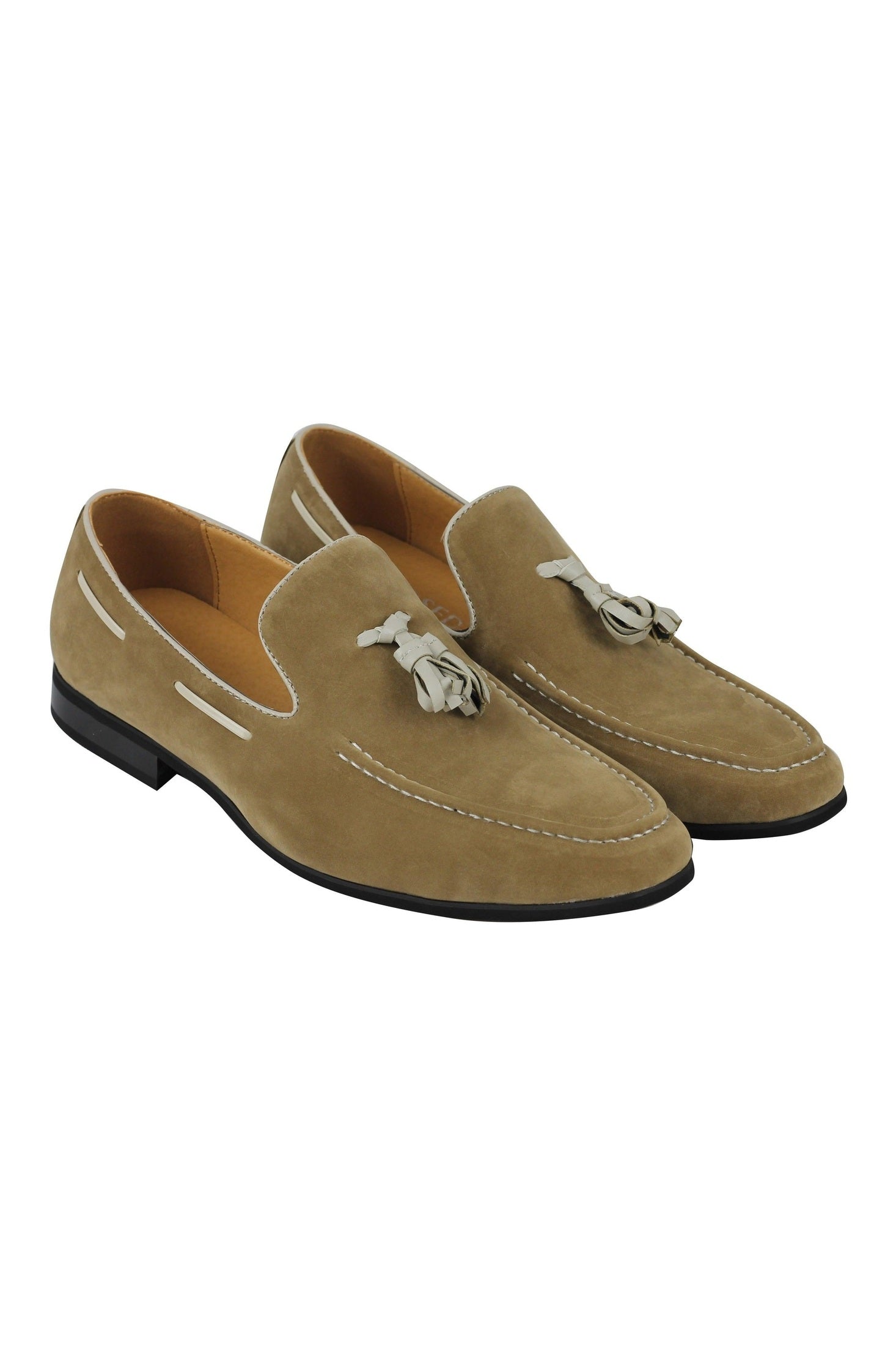 Faux Suede Leather Tassel Loafers