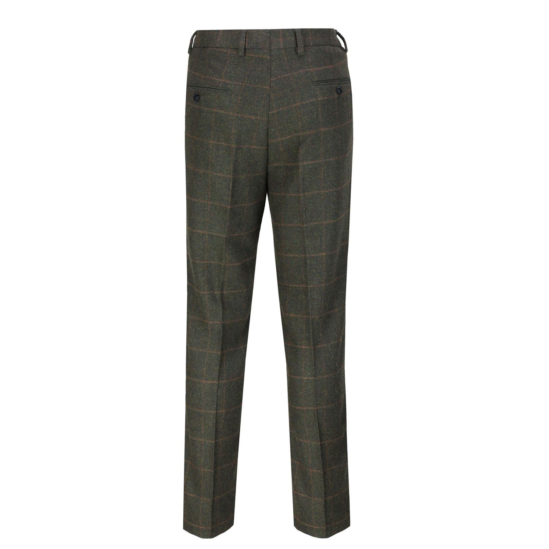Green Tweed Check Suit Trouser - X6680-2