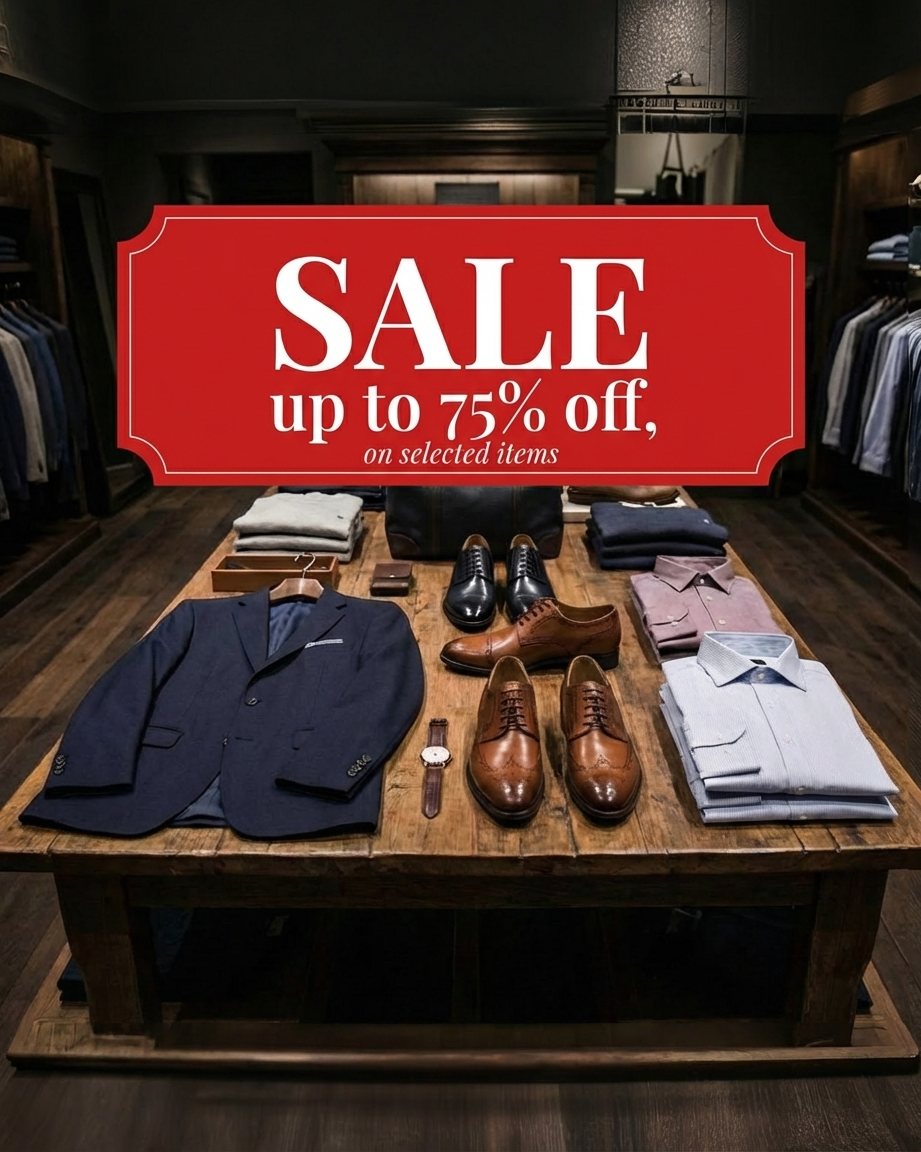 Winter Sale 2025 — Up to 75% Off Men’s Clothing & Footwear