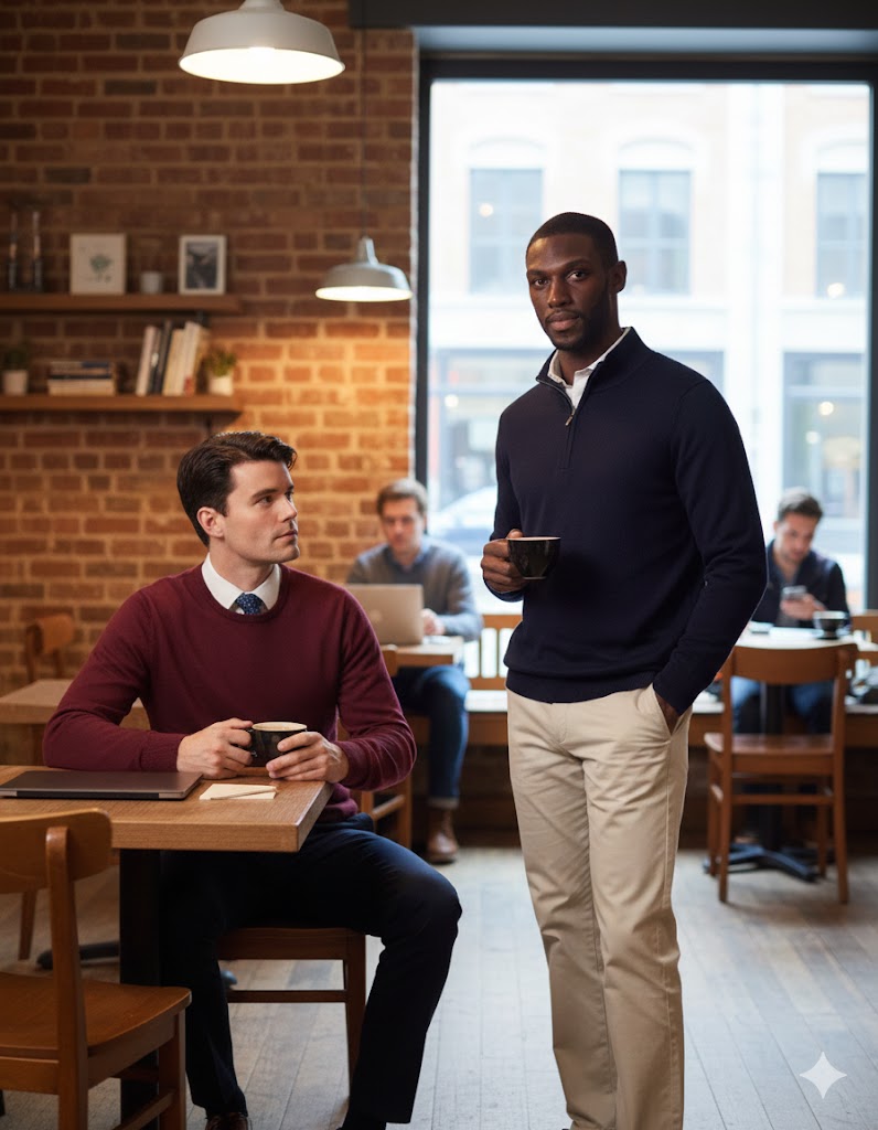 Men's Quarter Zip Neck Jumper