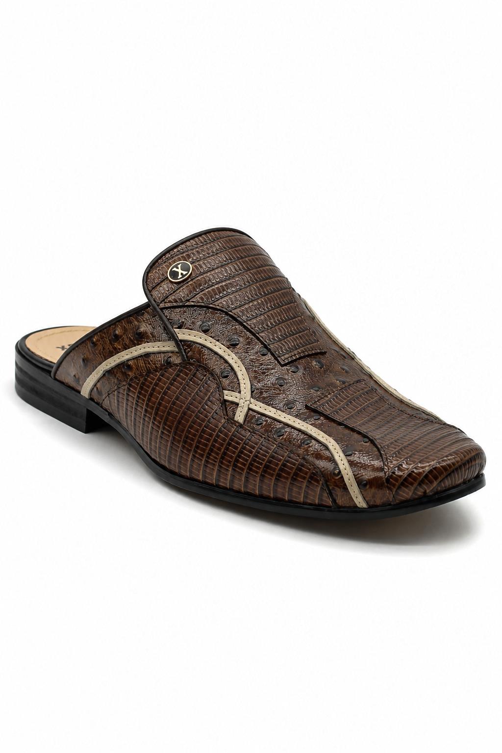 Men’s Glossy Brown Handmade Real Leather Half Shoes