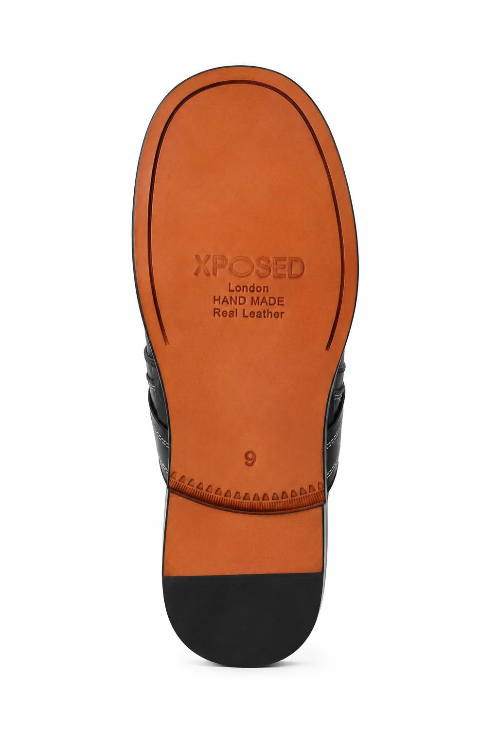 Men's Ade Black Handmade Real Leather Open-Toe Sandals