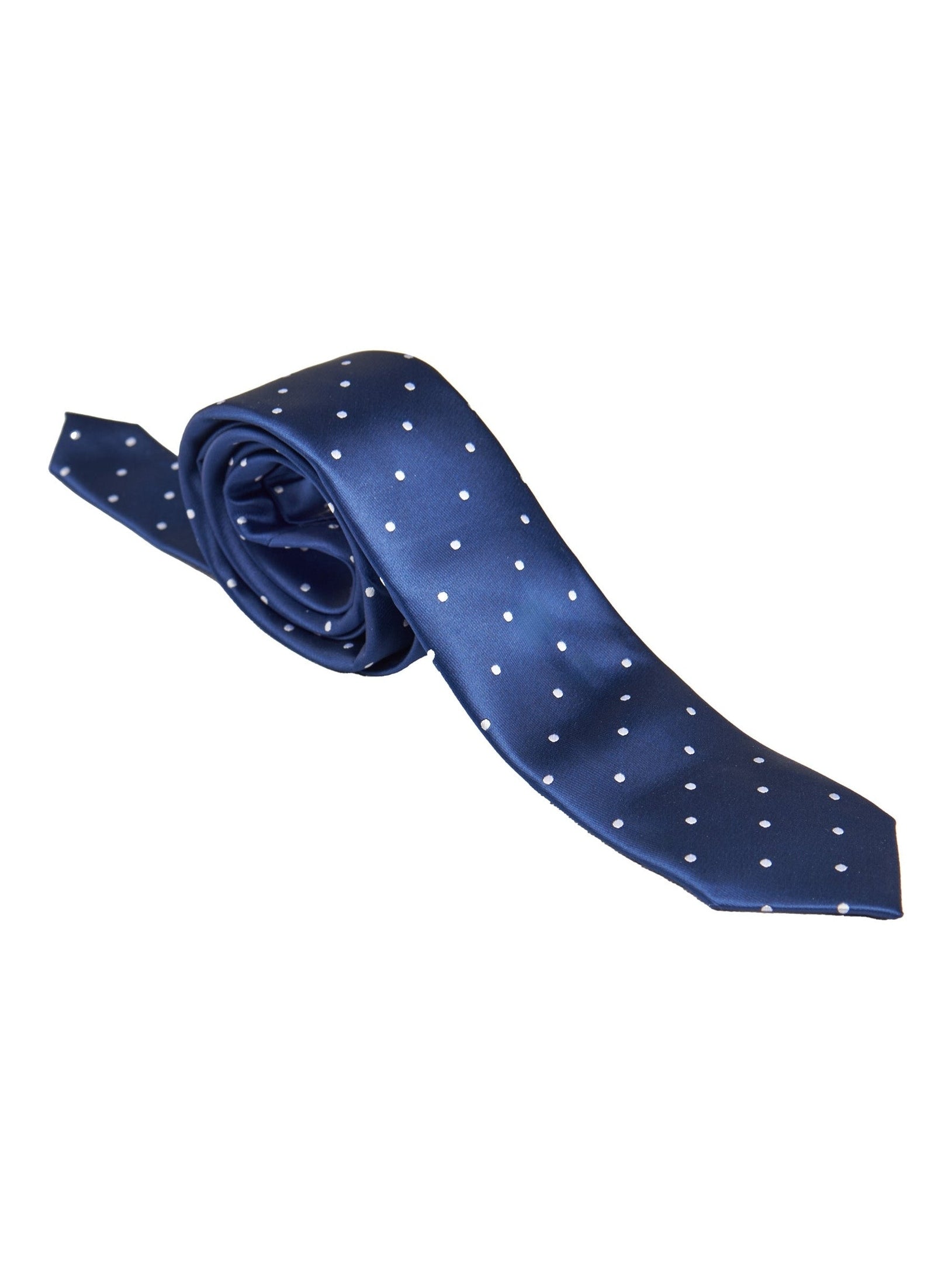 NAVY POLKA DOT NECK TIE SET