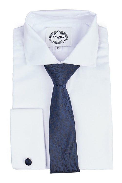 NAVY FLORAL PAISLEY NECK TIE SET