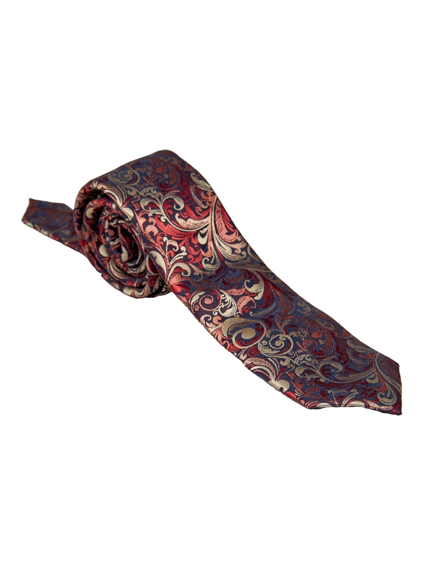 MAROON FLORAL PAISLEY NECK TIE SET