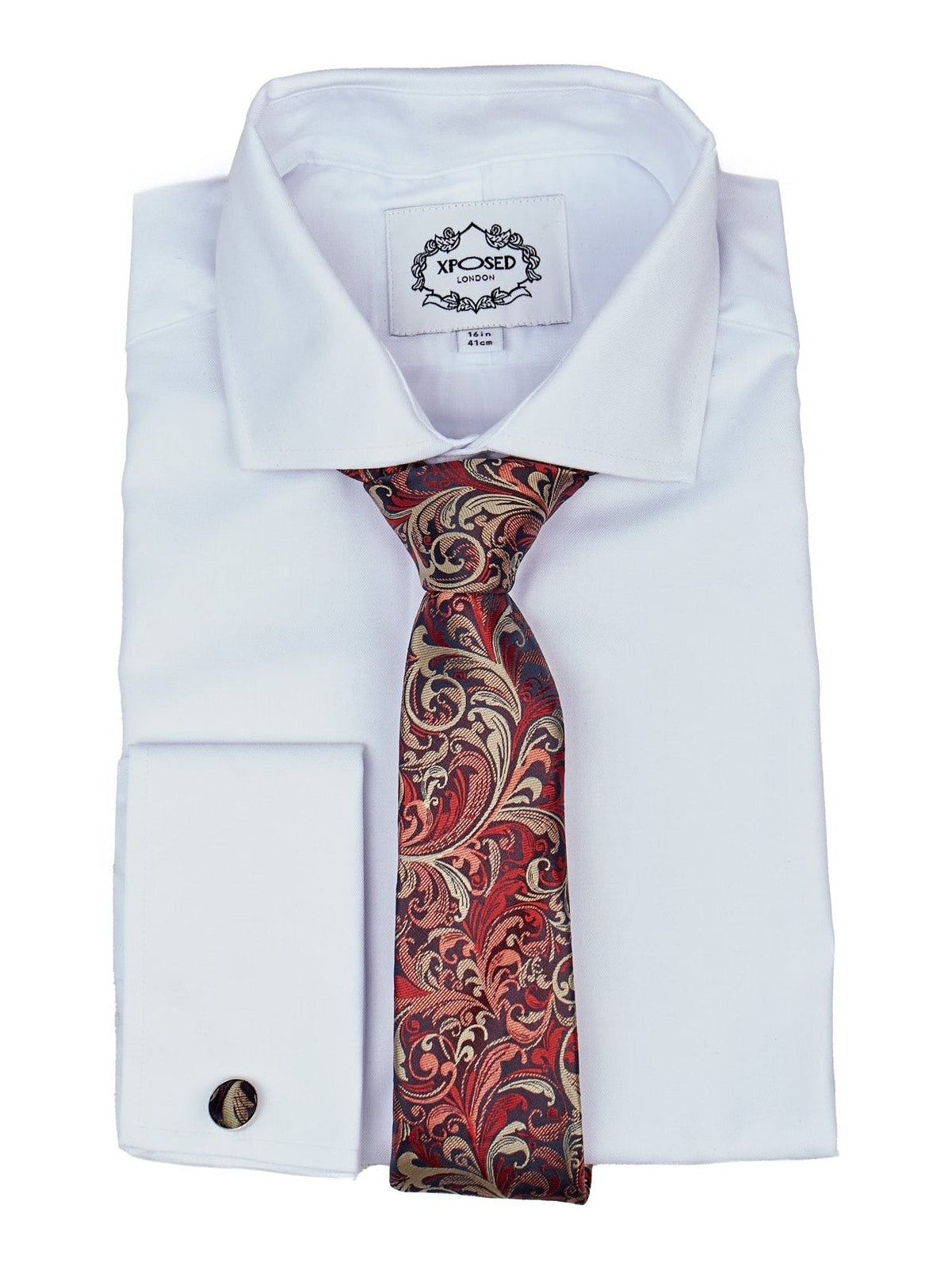 MAROON FLORAL PAISLEY NECK TIE SET