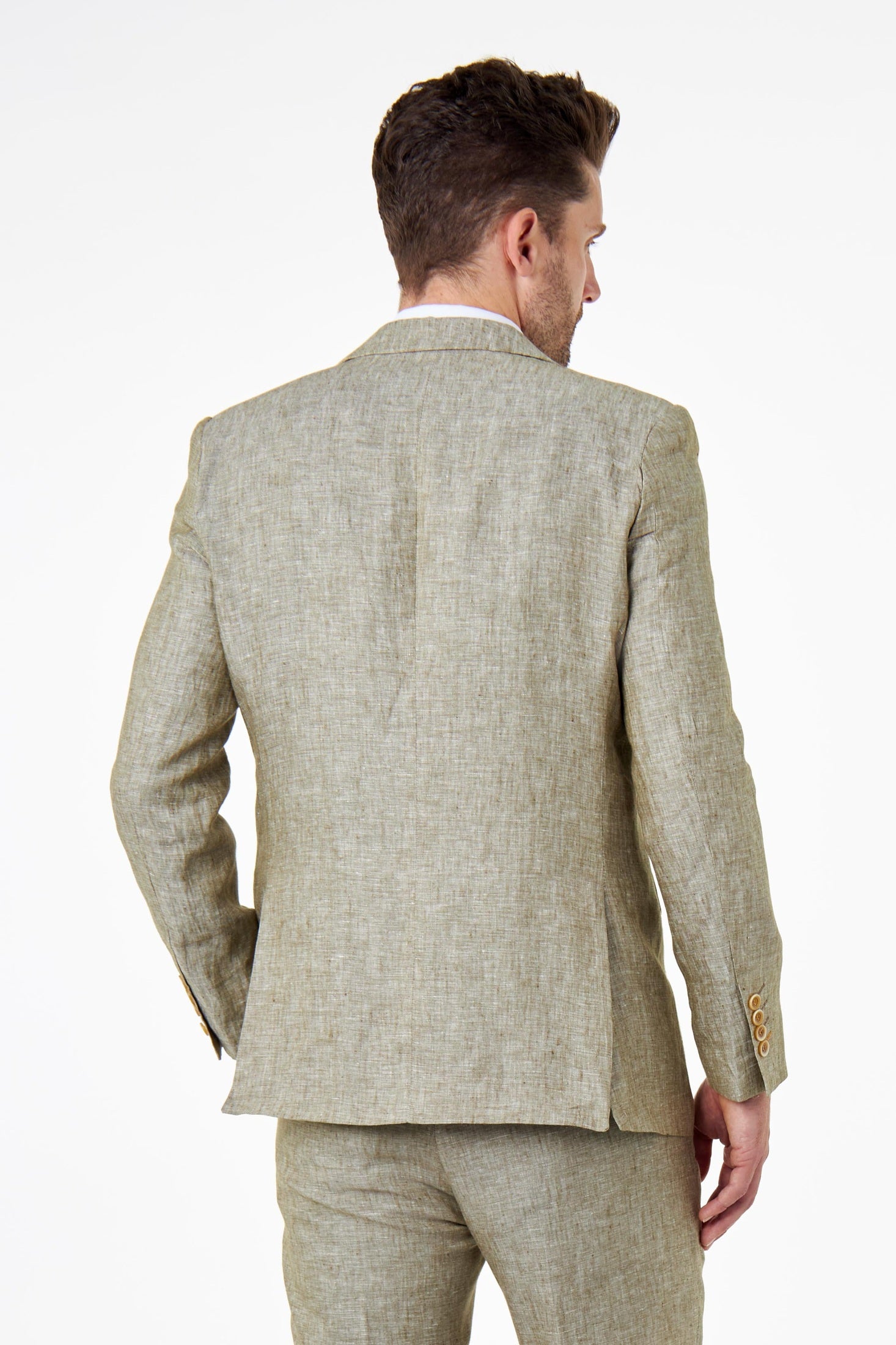 Mens Linen Sage Green Tailored Fit Double Breasted Suit Jacket XPOSED Mens Linen Sage Green Tailored Fit Double Breasted Suit Jacket XPOSED