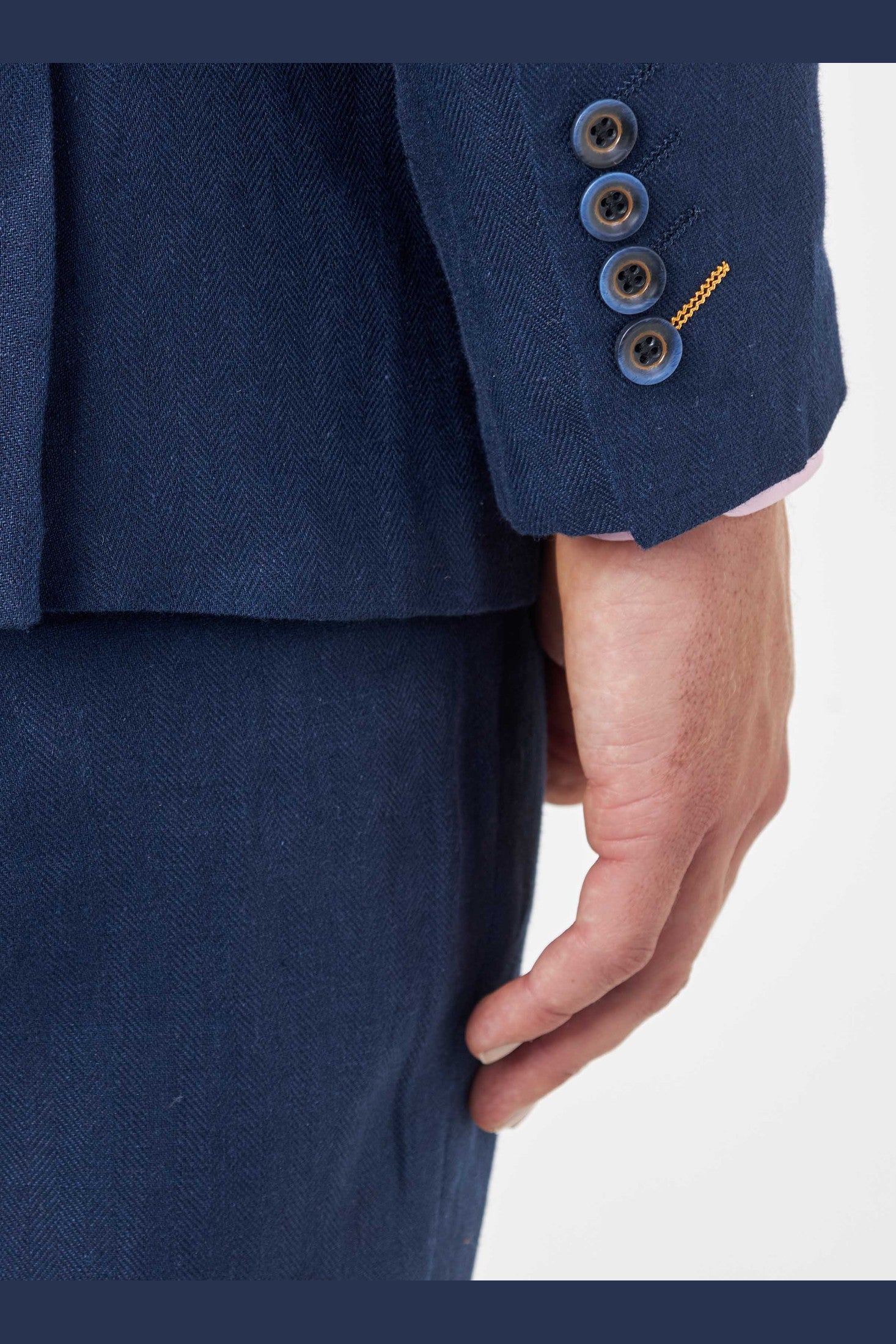 RAY – Herringbone Linen Suit in Tailored Fit