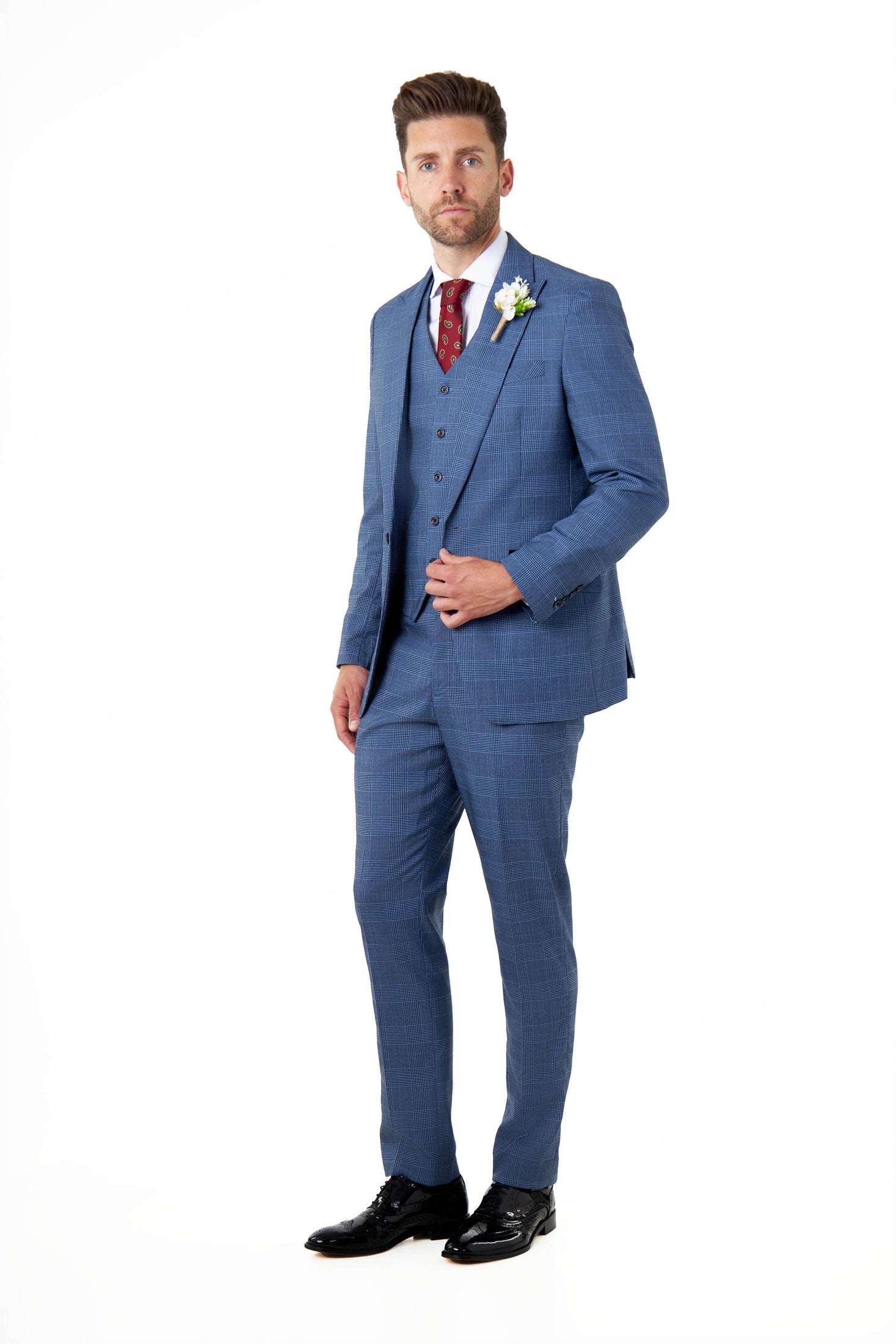 EKON - Prince of Wales Check Suit 3 Piece