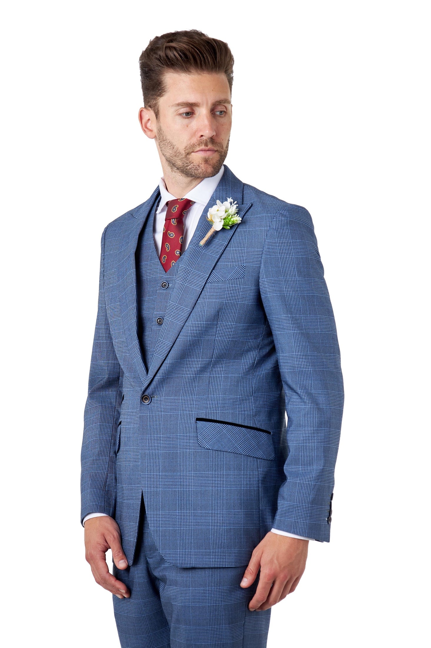 EKON - Prince of Wales Check Suit 3 Piece