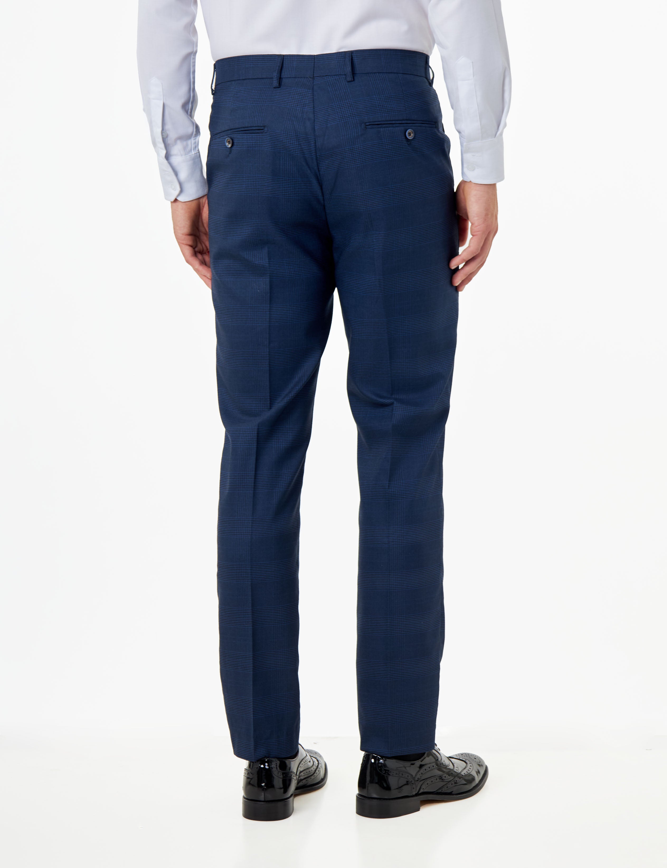 EKON - Navy Prince of Wales Check Suit Tailored Fit